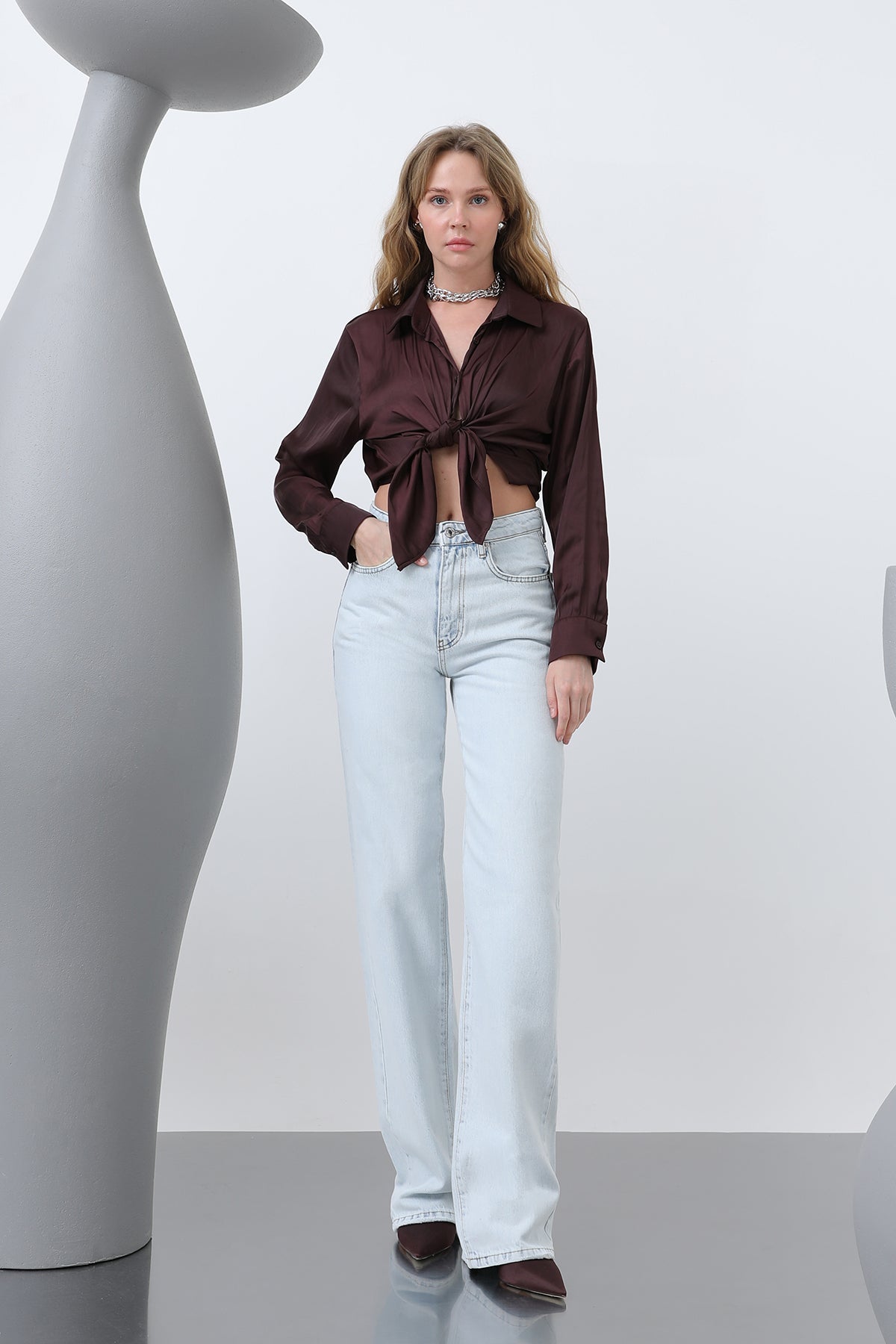 Kadın Basic Pantolon -32194PNT - LIGHT BLUE