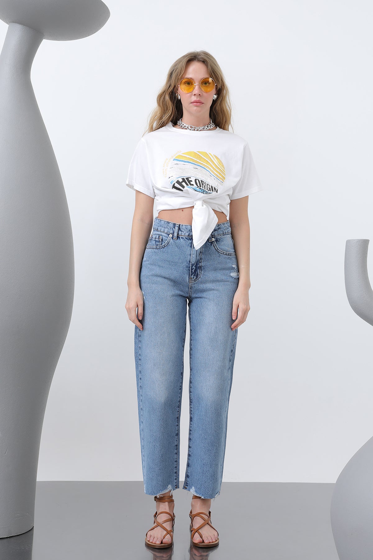 Kadın Basic Denim Pantolon -32195PNT