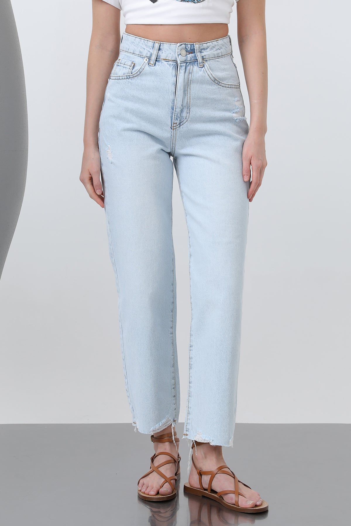 Kadın Basic Denim Pantolon -32195PNT - LIGHT BLUE
