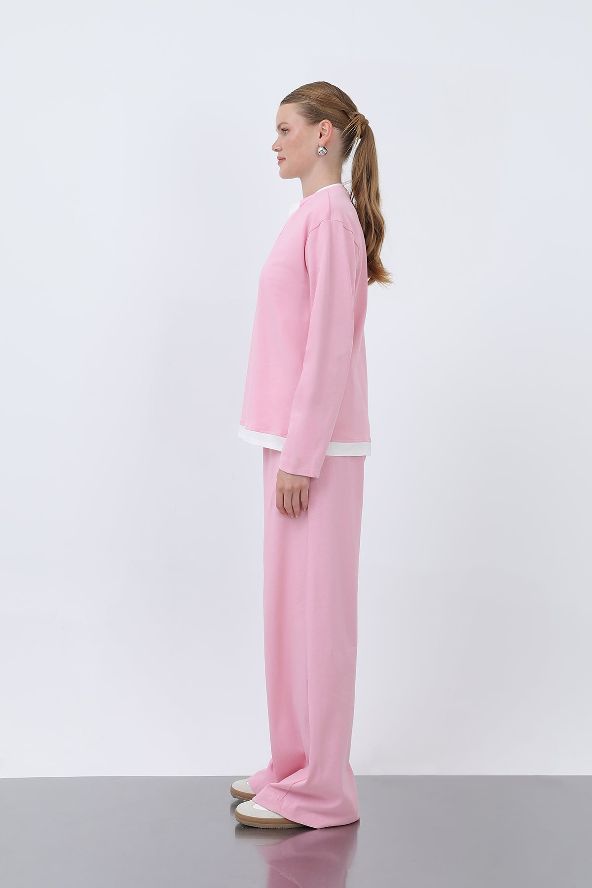 Kadın Basic Garnili Sweatshirt