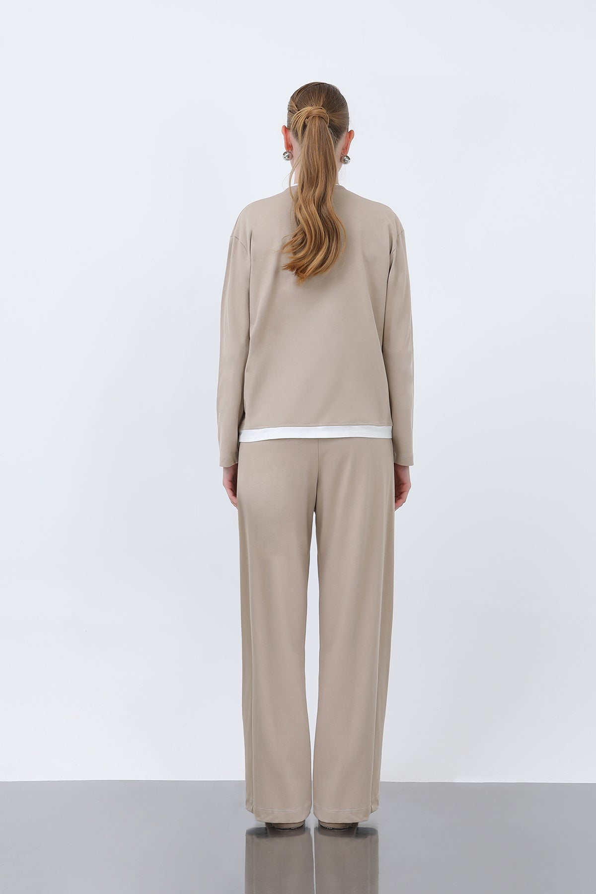 Kadın Basic Garnili Sweatshirt