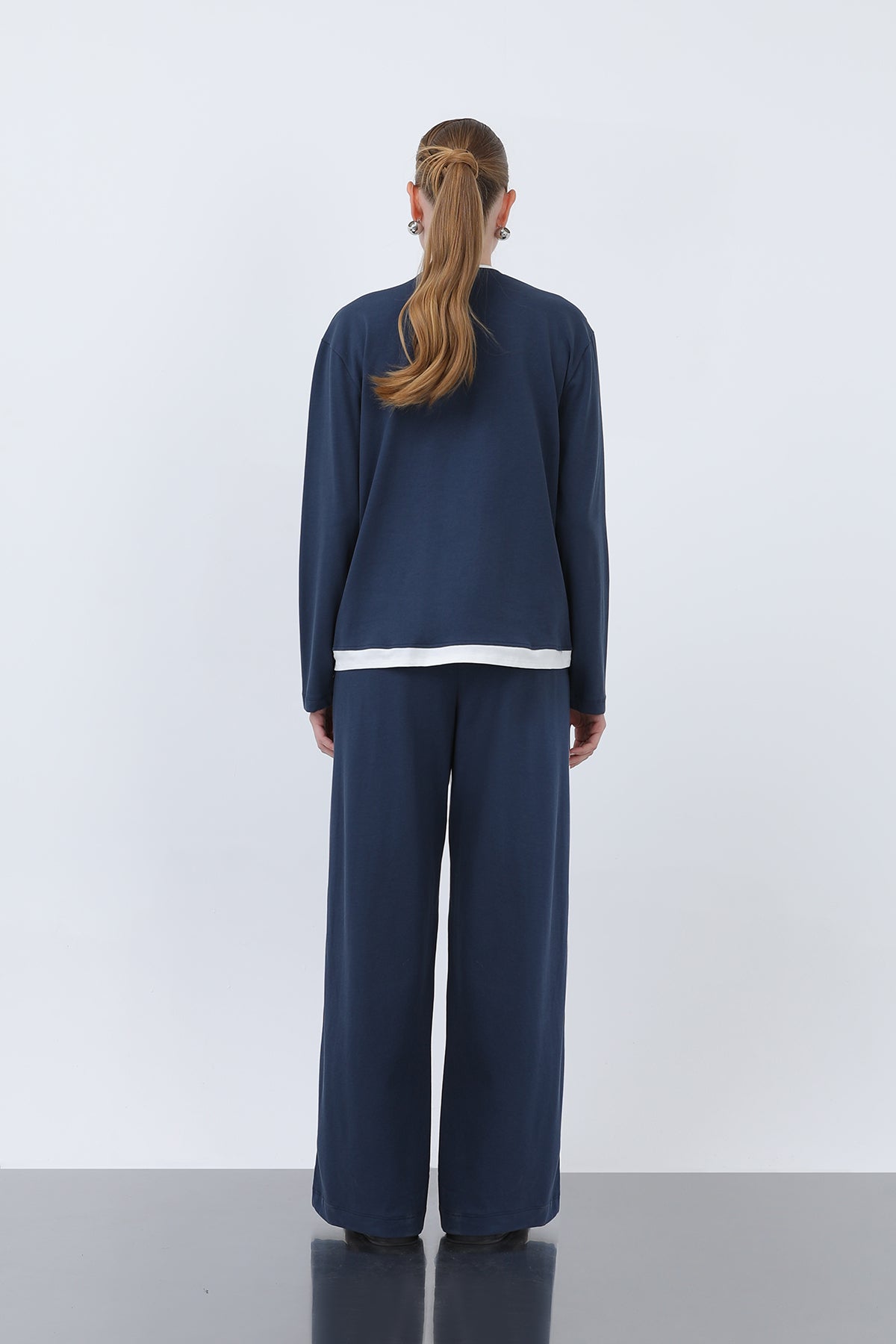 Kadın Basic Garnili Sweatshirt