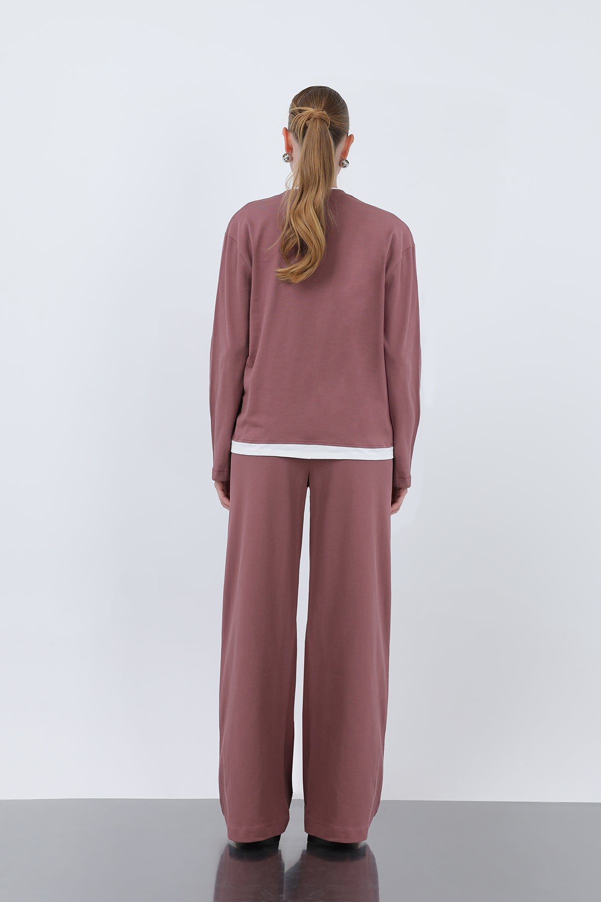 Kadın Basic Garnili Sweatshirt