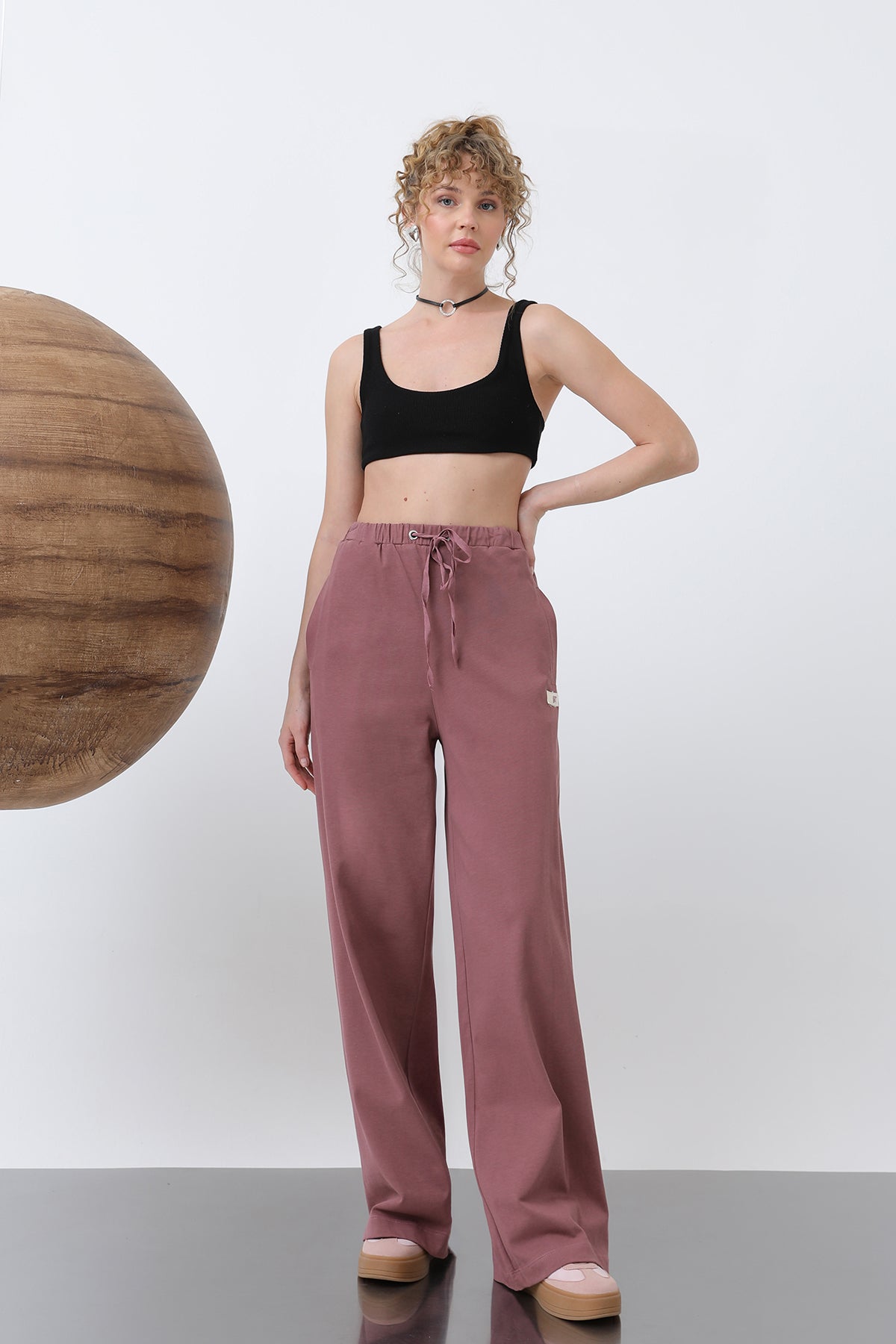 Kadın Basic Benden Bağlamalı Pantolon -32222PNT - ROSE
