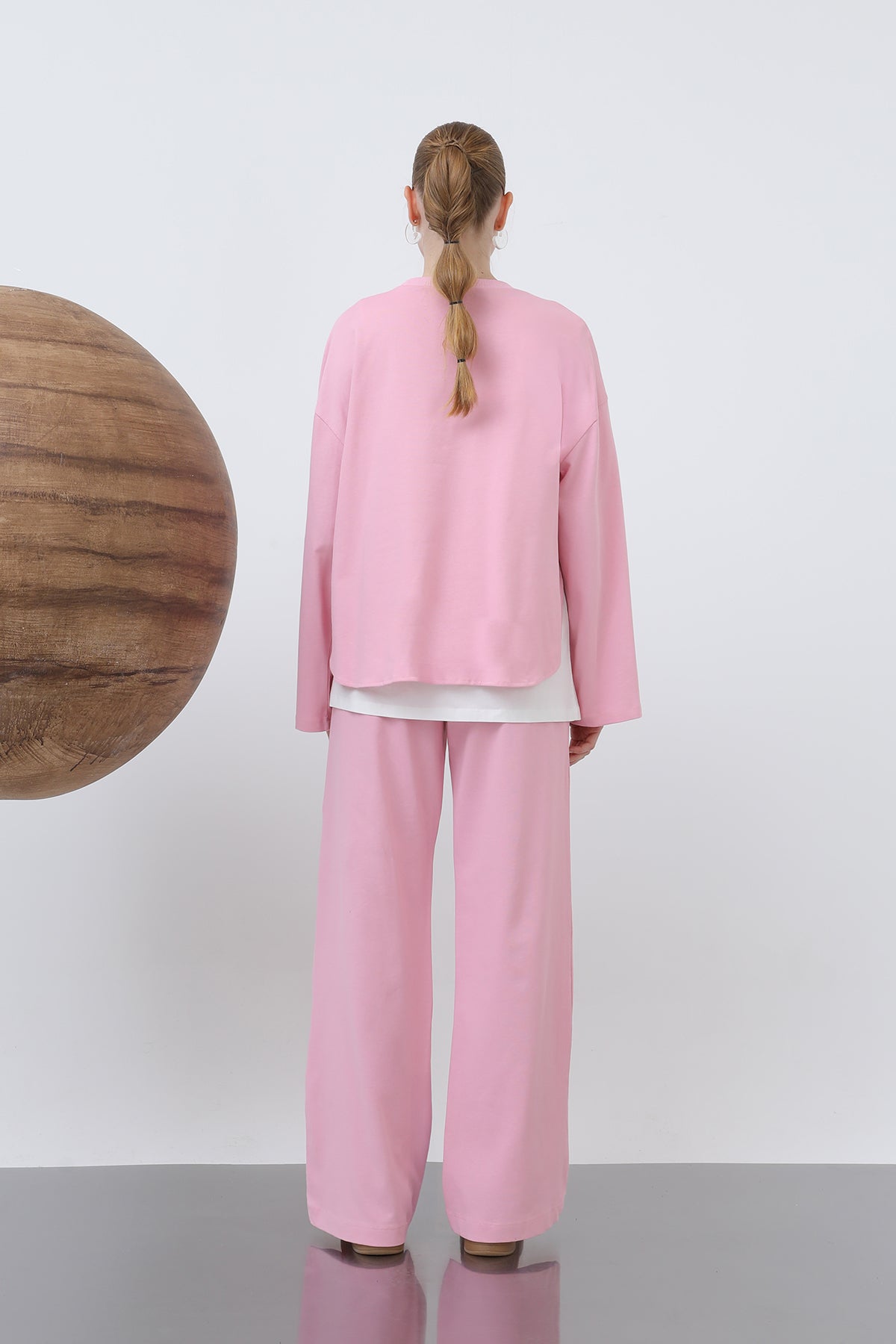 Kadın Basic Asimetrik Garnili Sweatshirt - 32223SWT