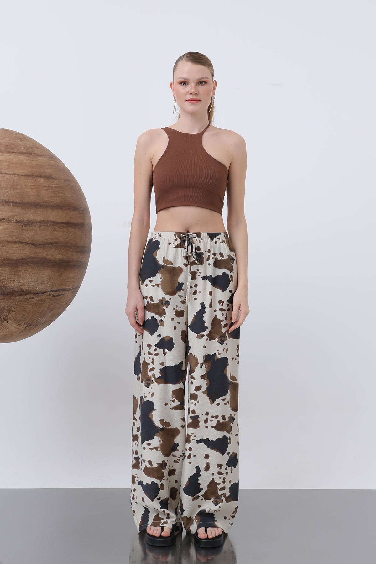 Kadın Desenli Bol Pantolon -32230PNT