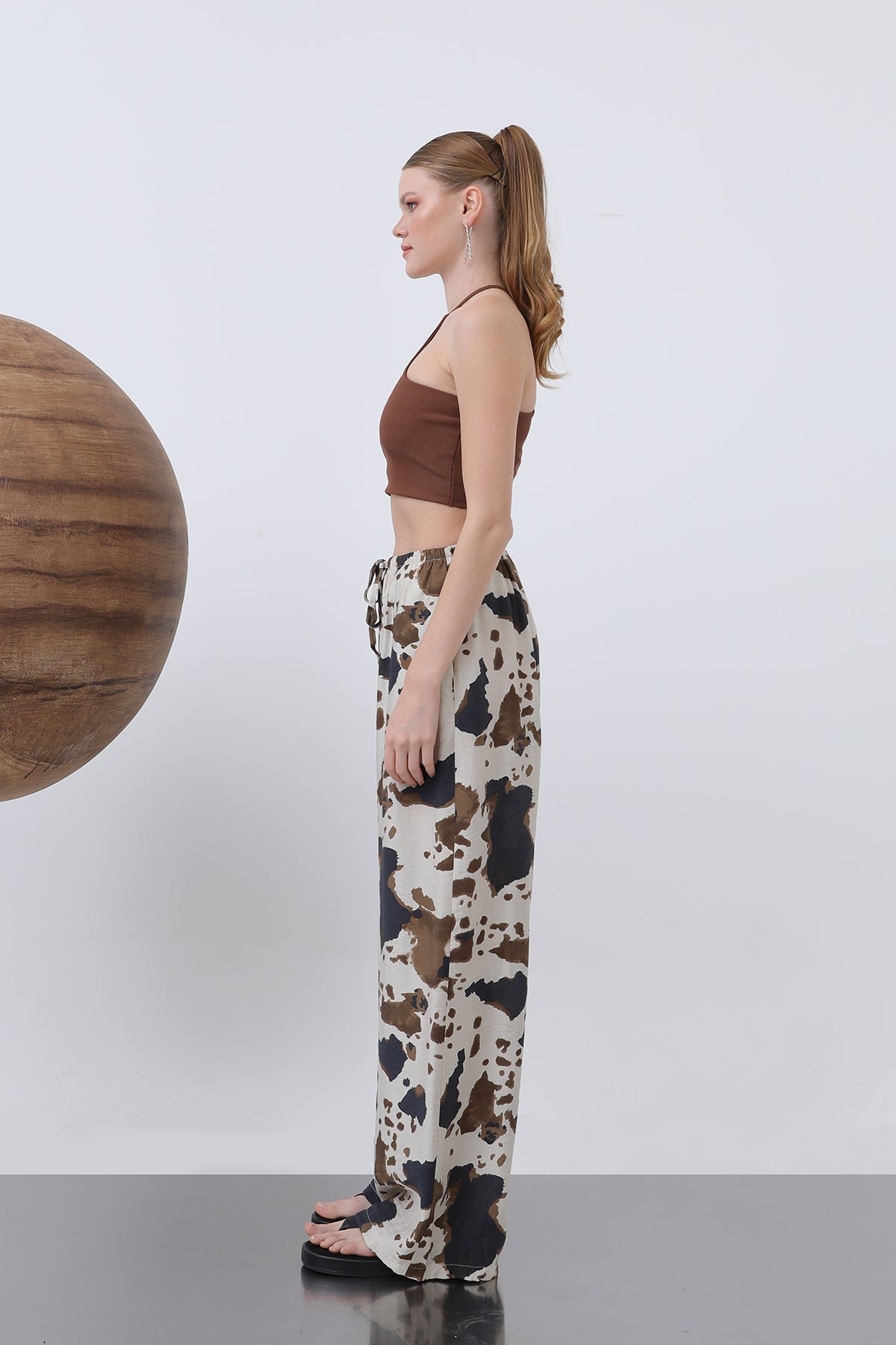 Kadın Desenli Bol Pantolon -32230PNT