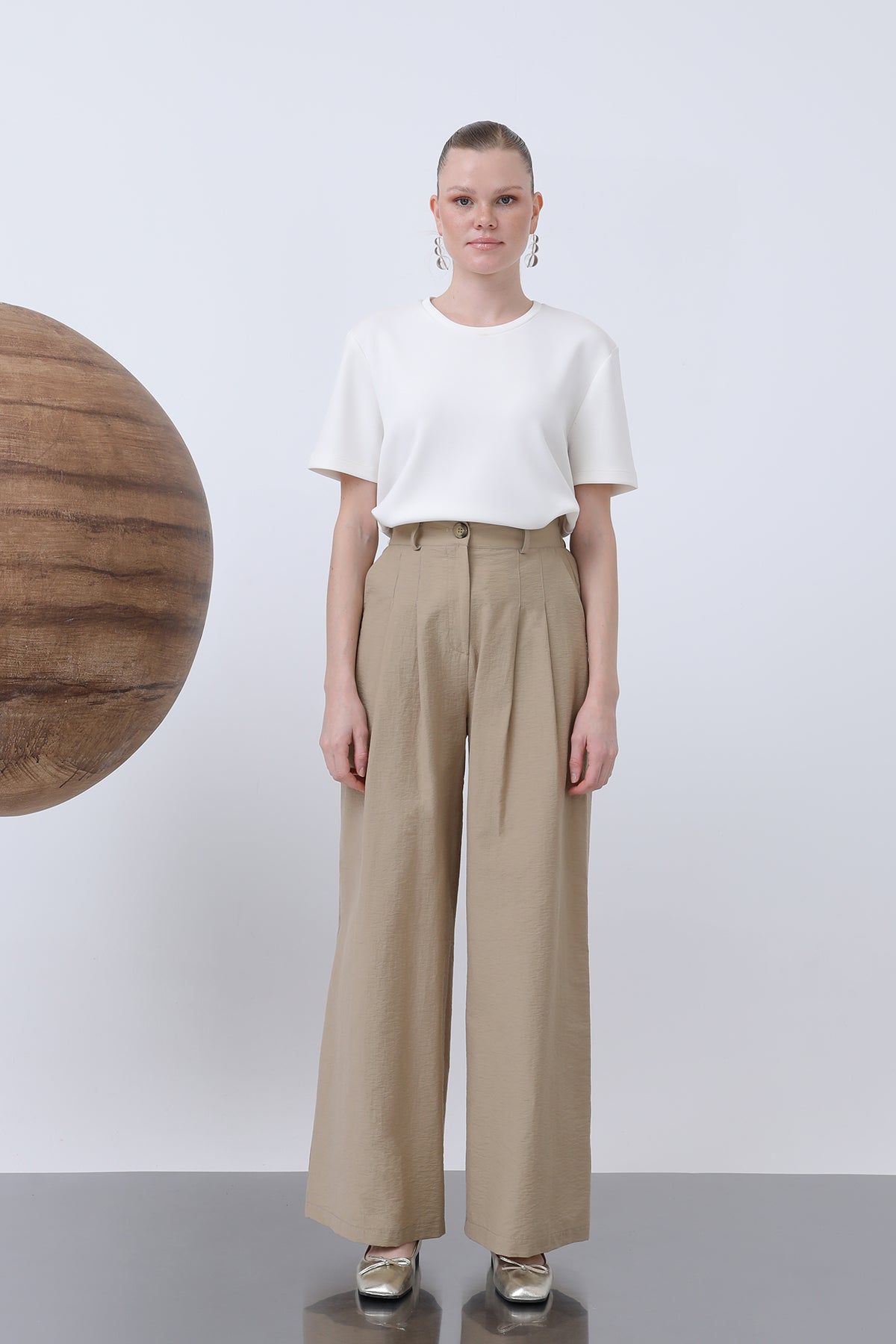 Kadın Pileli Basic Pantolon -32233PNT