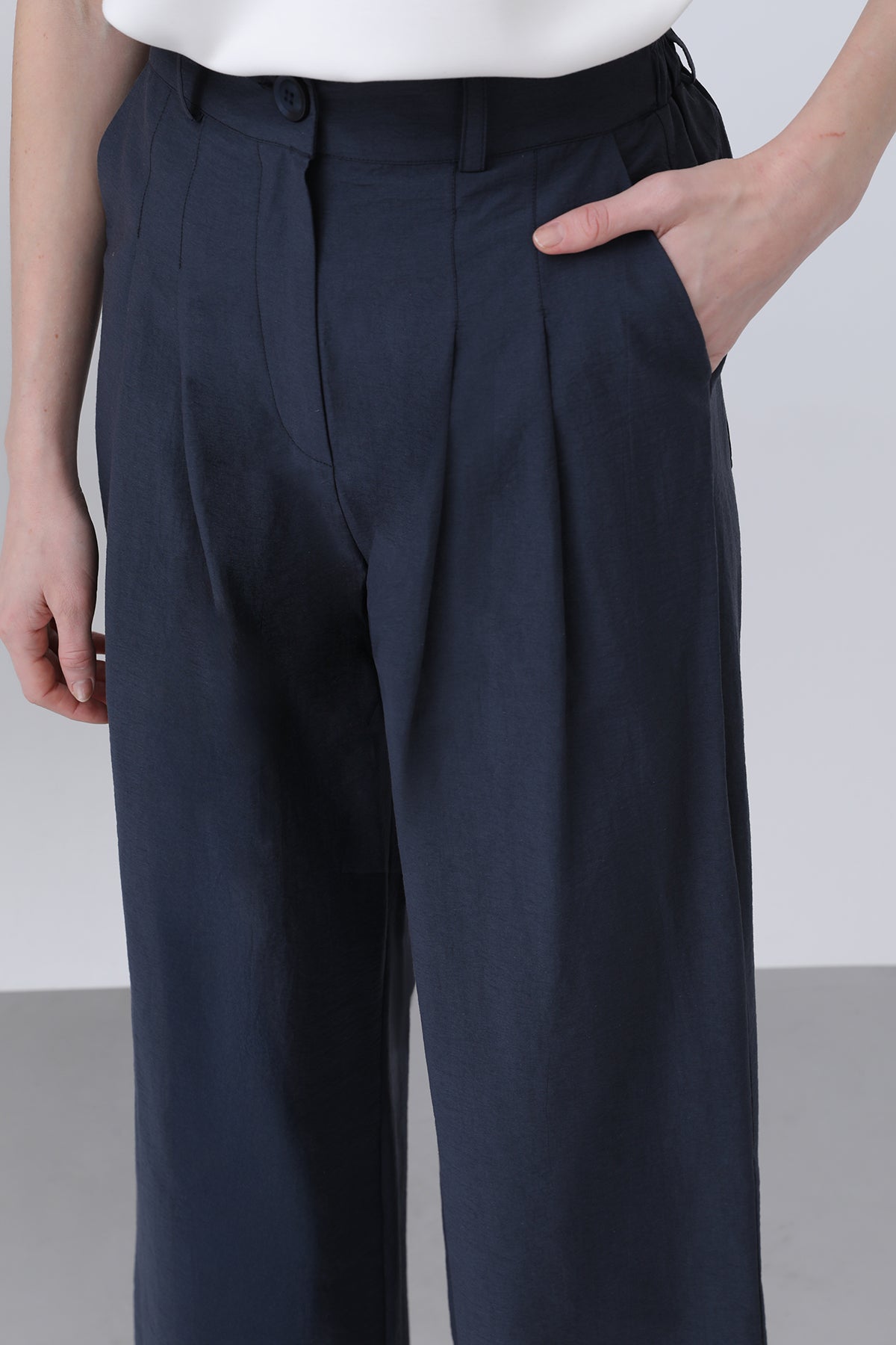 Kadın Pileli Basic Pantolon -32233PNT