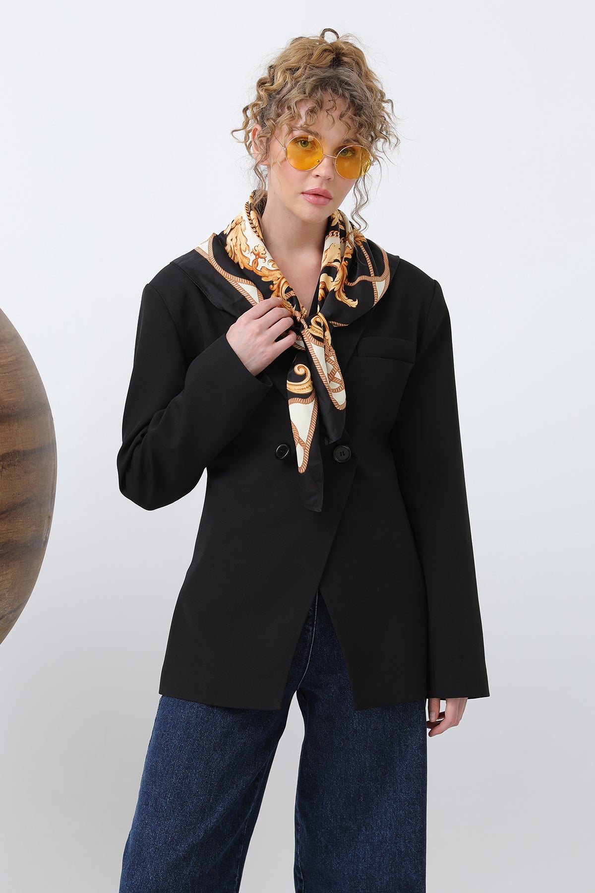 Kadın Önden Düğmeli Blazer Ceket -32245CKT