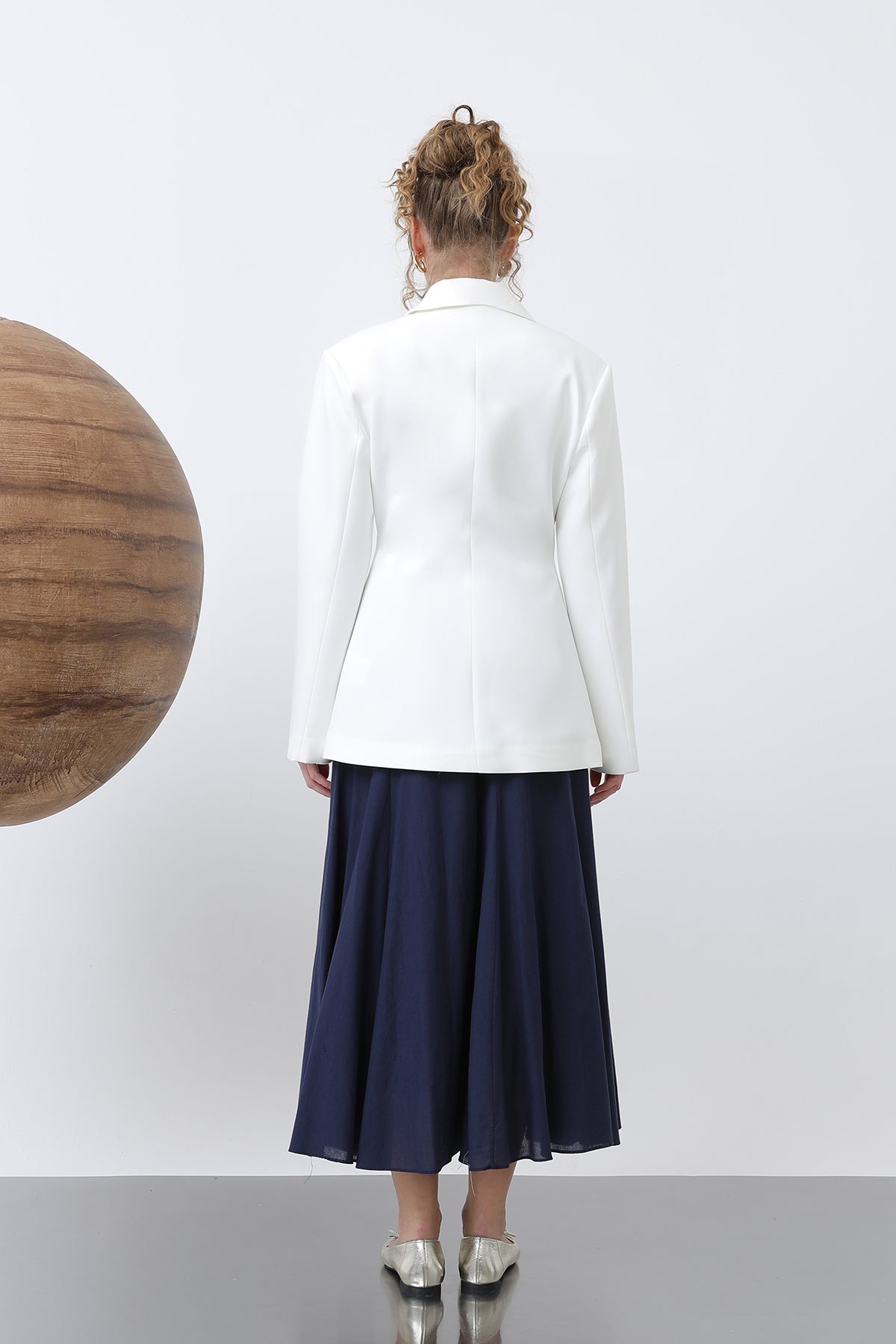 Kadın Önden Düğmeli Blazer Ceket -32245CKT