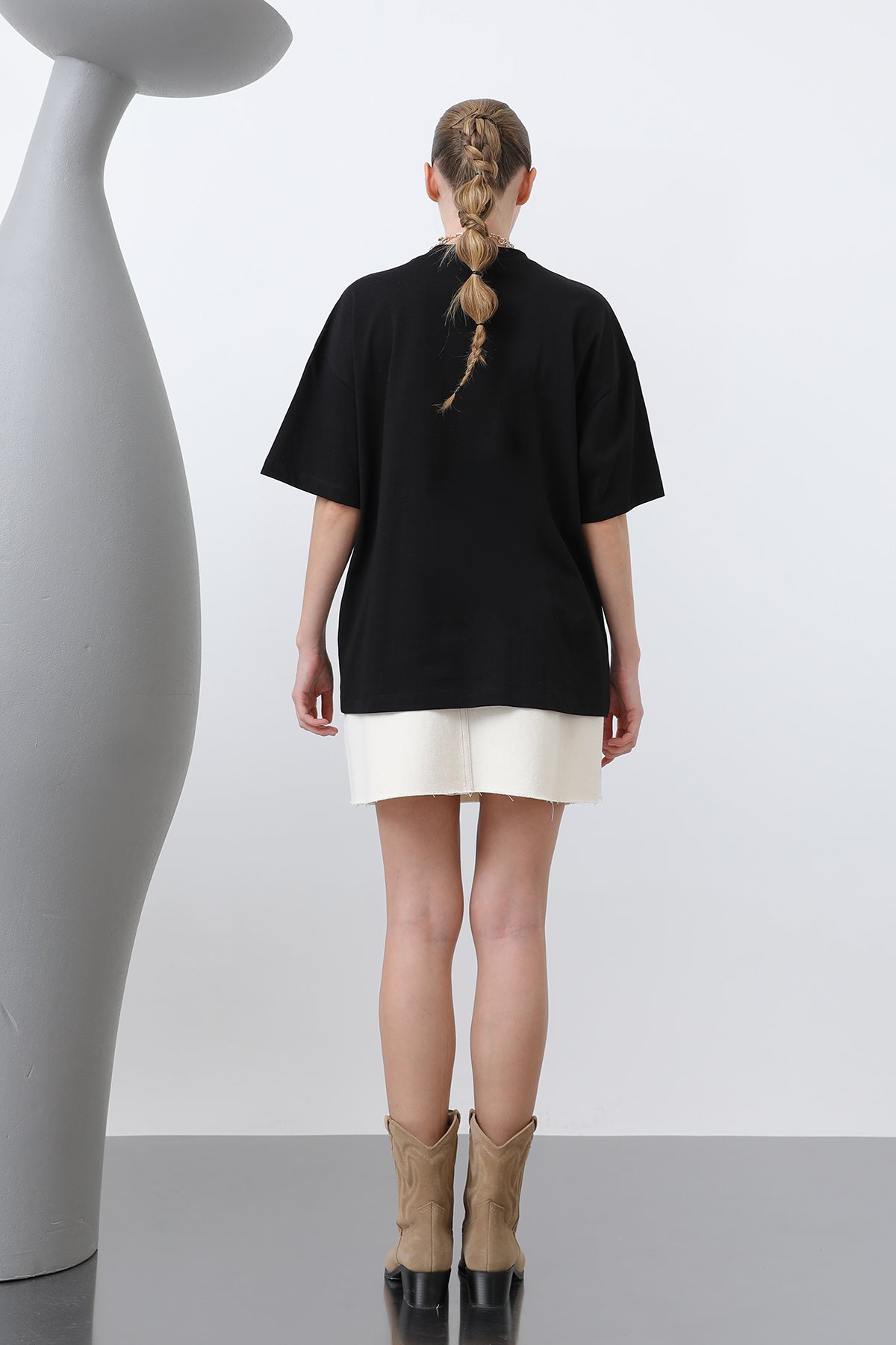 Ayıcık Nakışlı Basic Tshirt -32253TSH