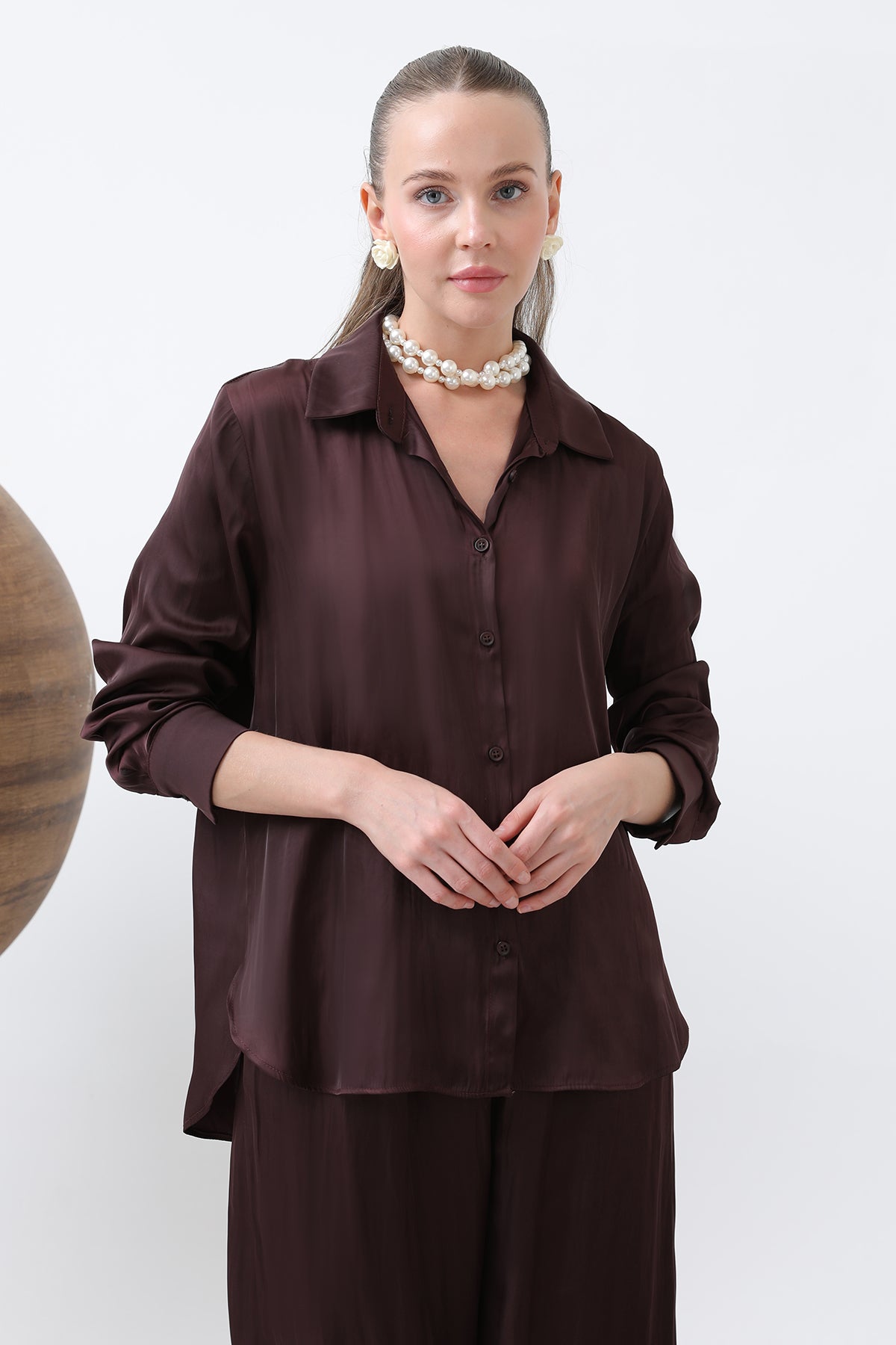 Women's Satin Shirt - 32258GML