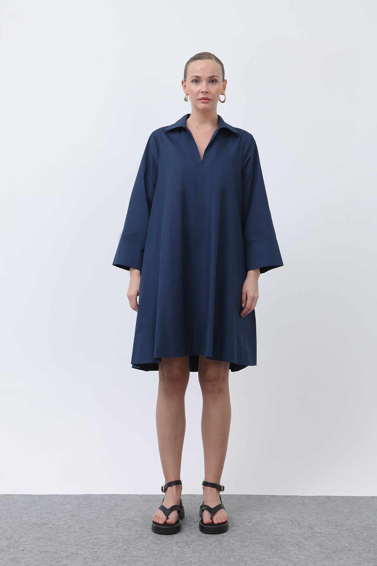 Kadın Poplin Mini Elbise -32274ELB