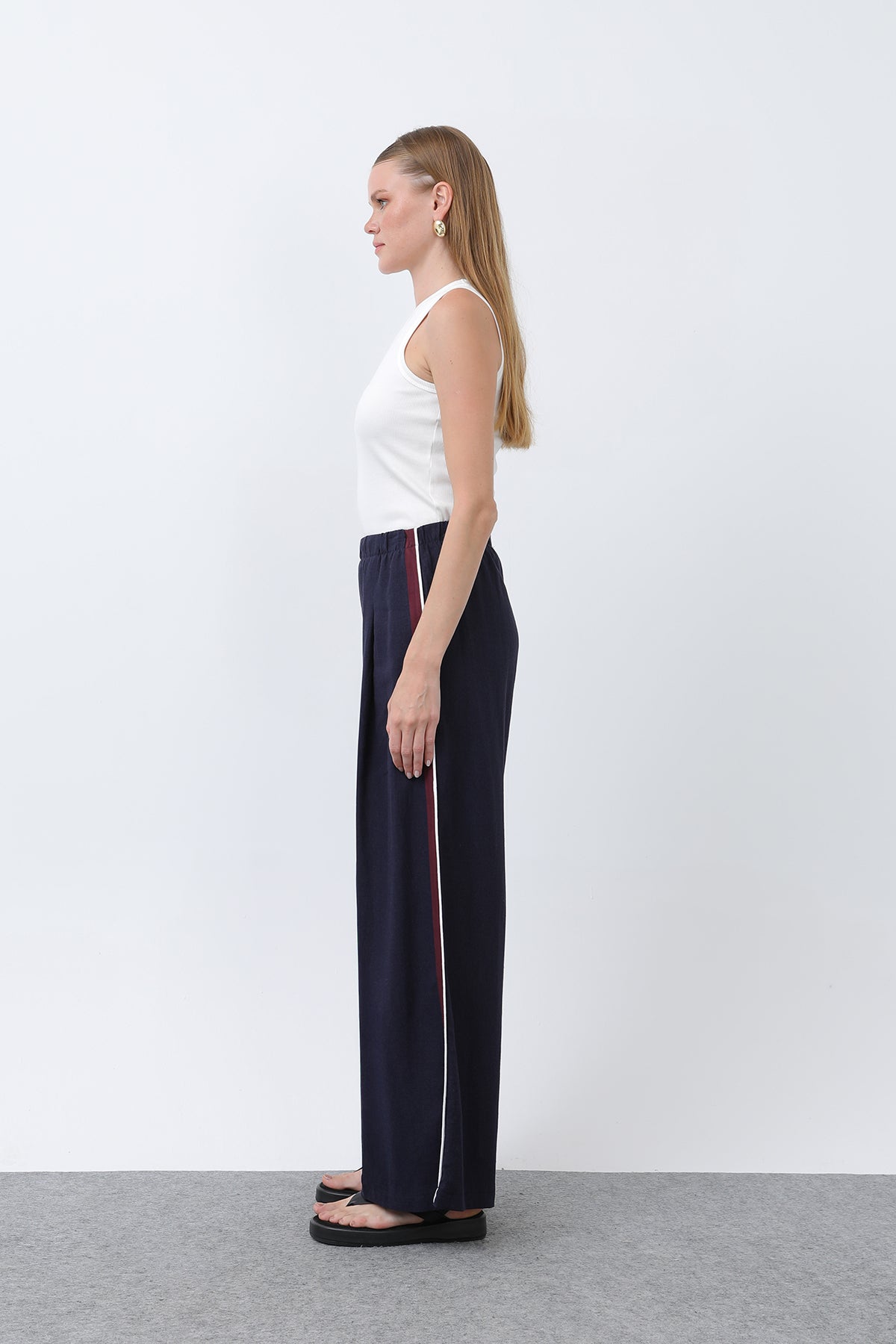 Women's Grosgrain Side Elastic Waist Trousers - 32302PNT