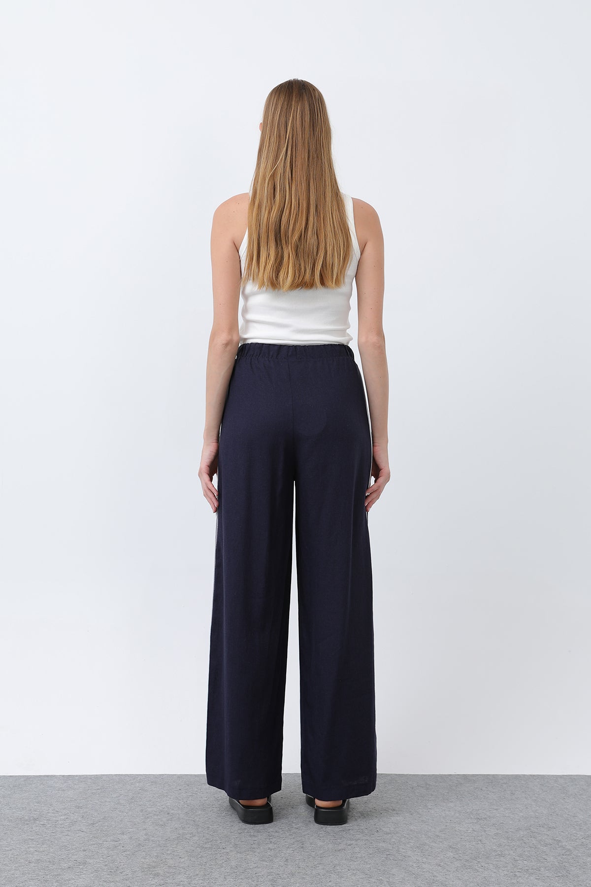 Women's Grosgrain Side Elastic Waist Trousers - 32302PNT