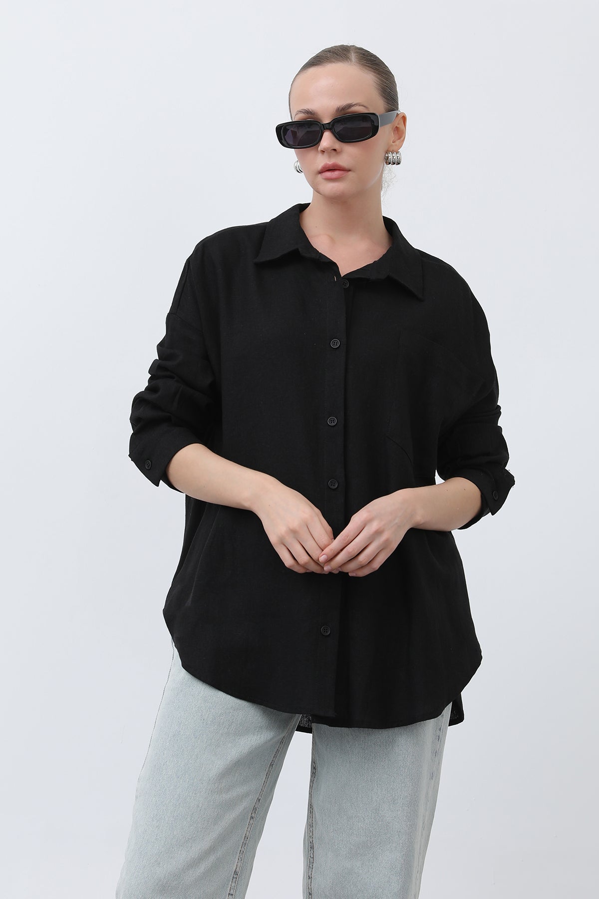 Women's Basic Linen Shirt - 32307GML