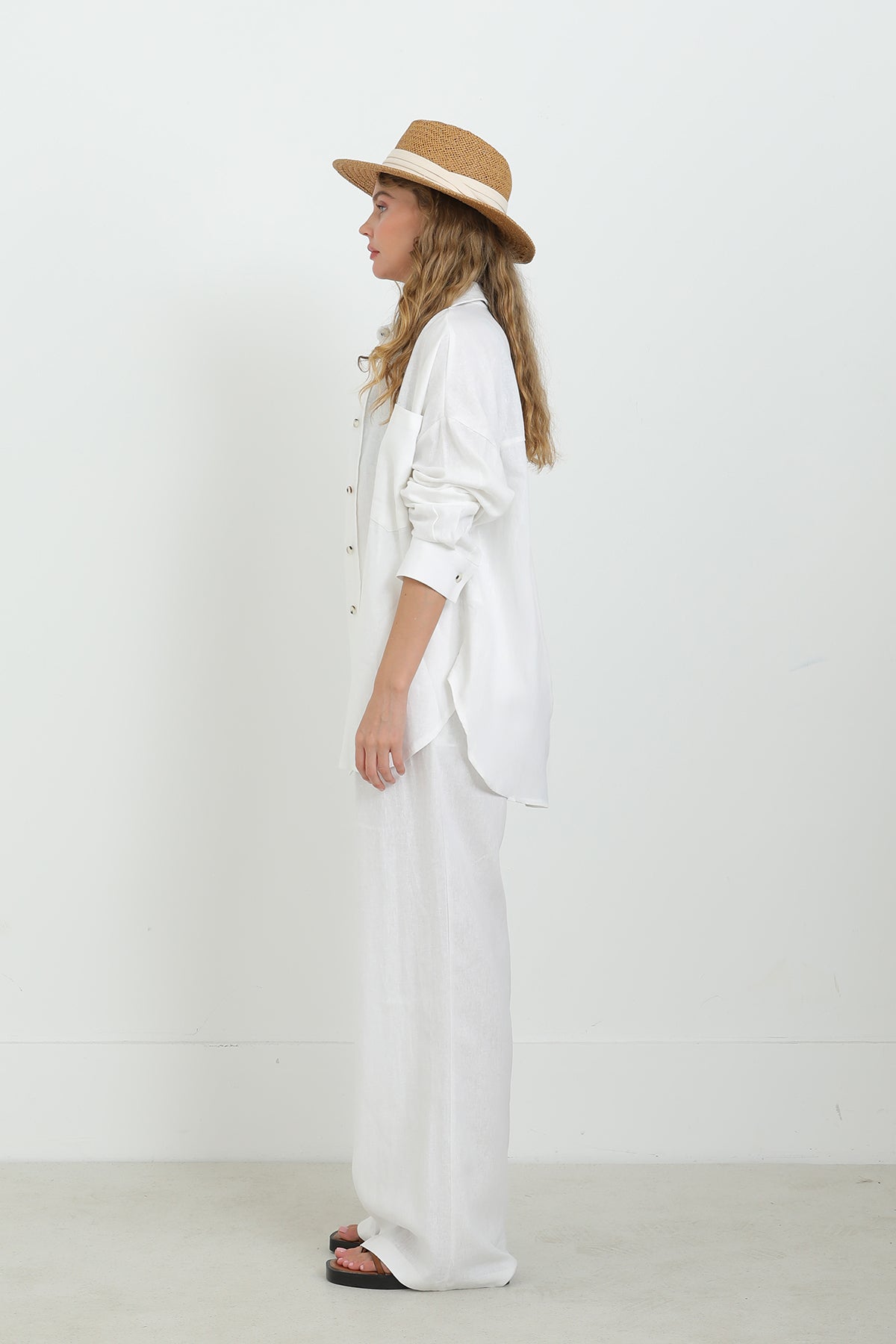 Women's Basic Linen Shirt - 32307GML