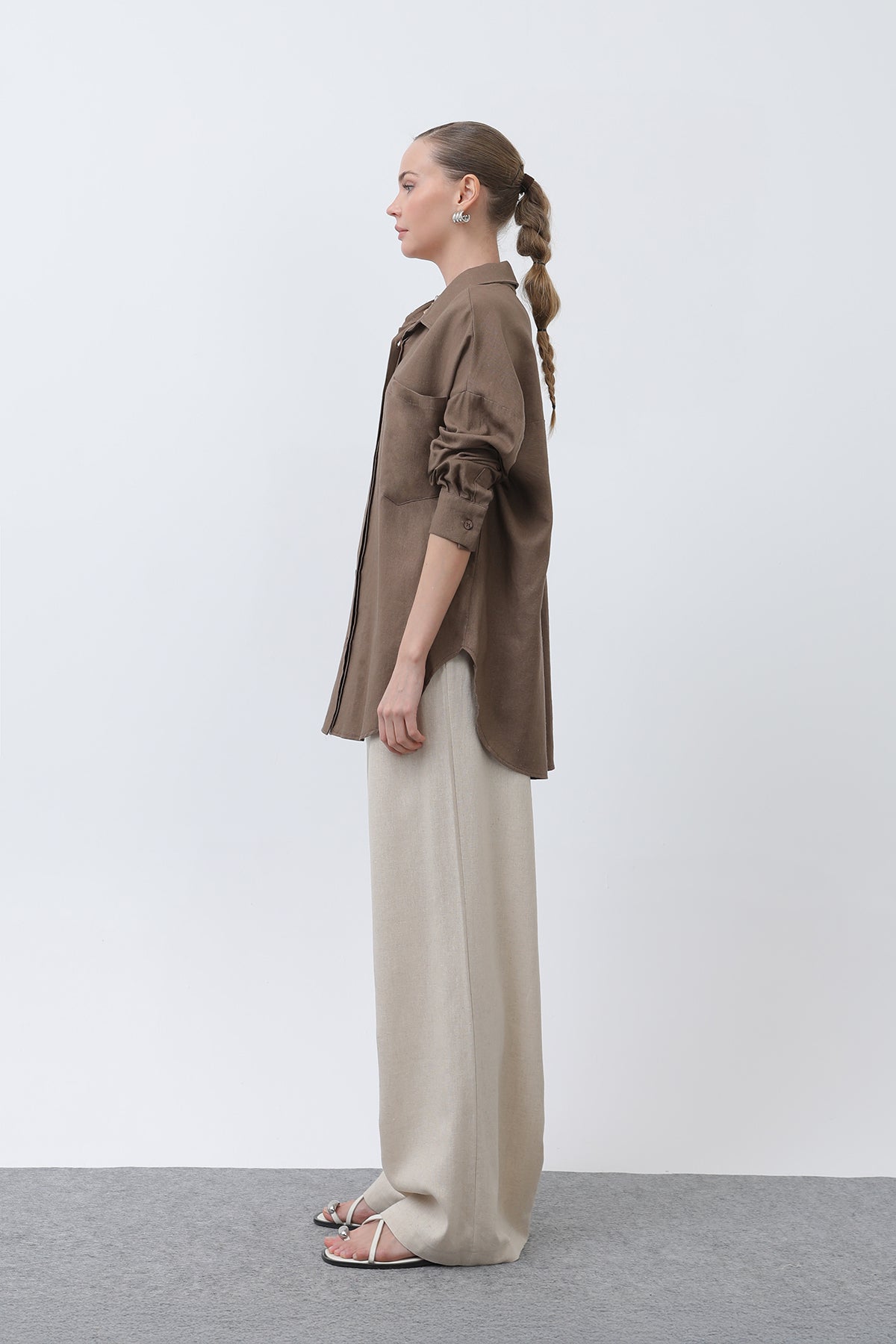 Women's Basic Linen Shirt - 32307GML