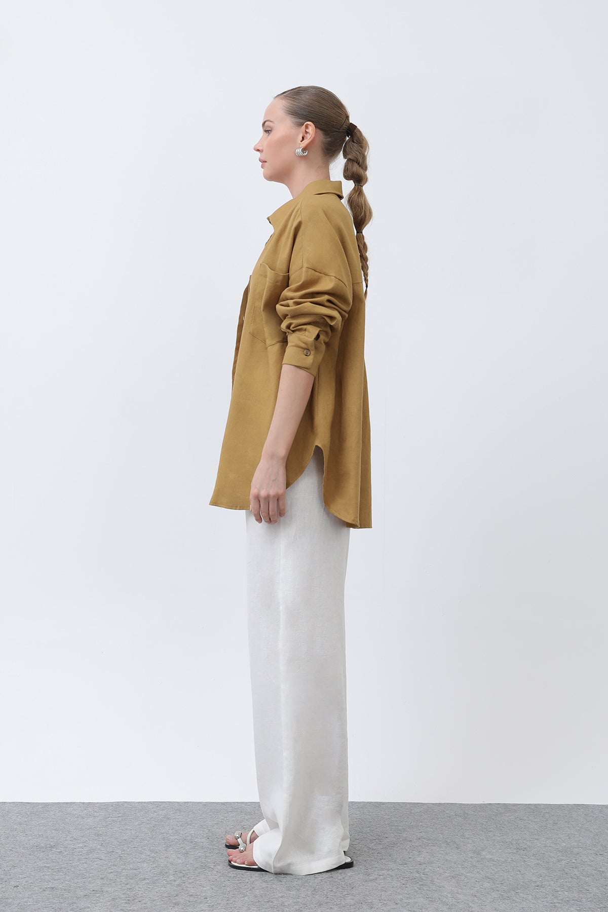 Women's Basic Linen Shirt - 32307GML