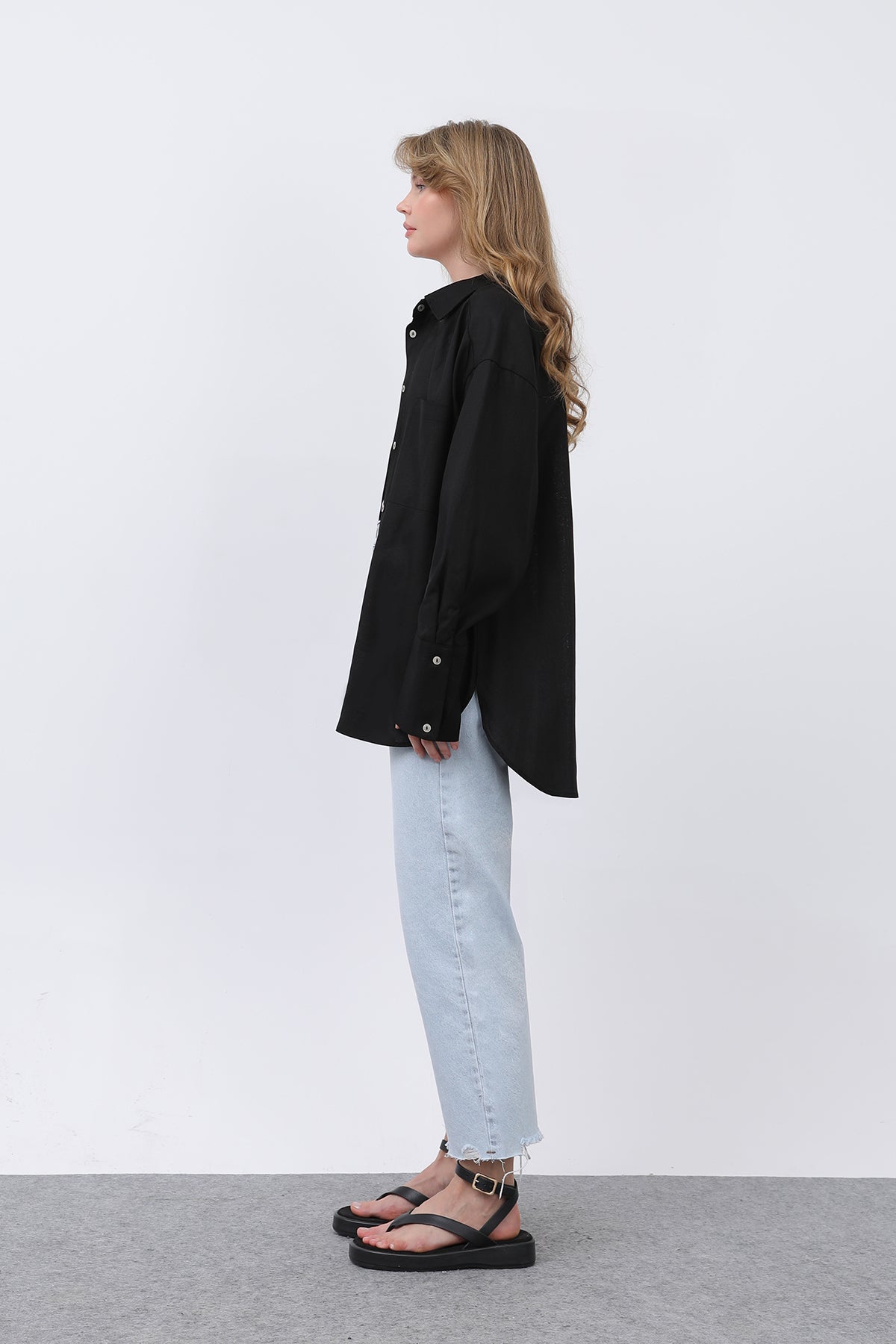 Women's Basic Linen Shirt - 32328GML