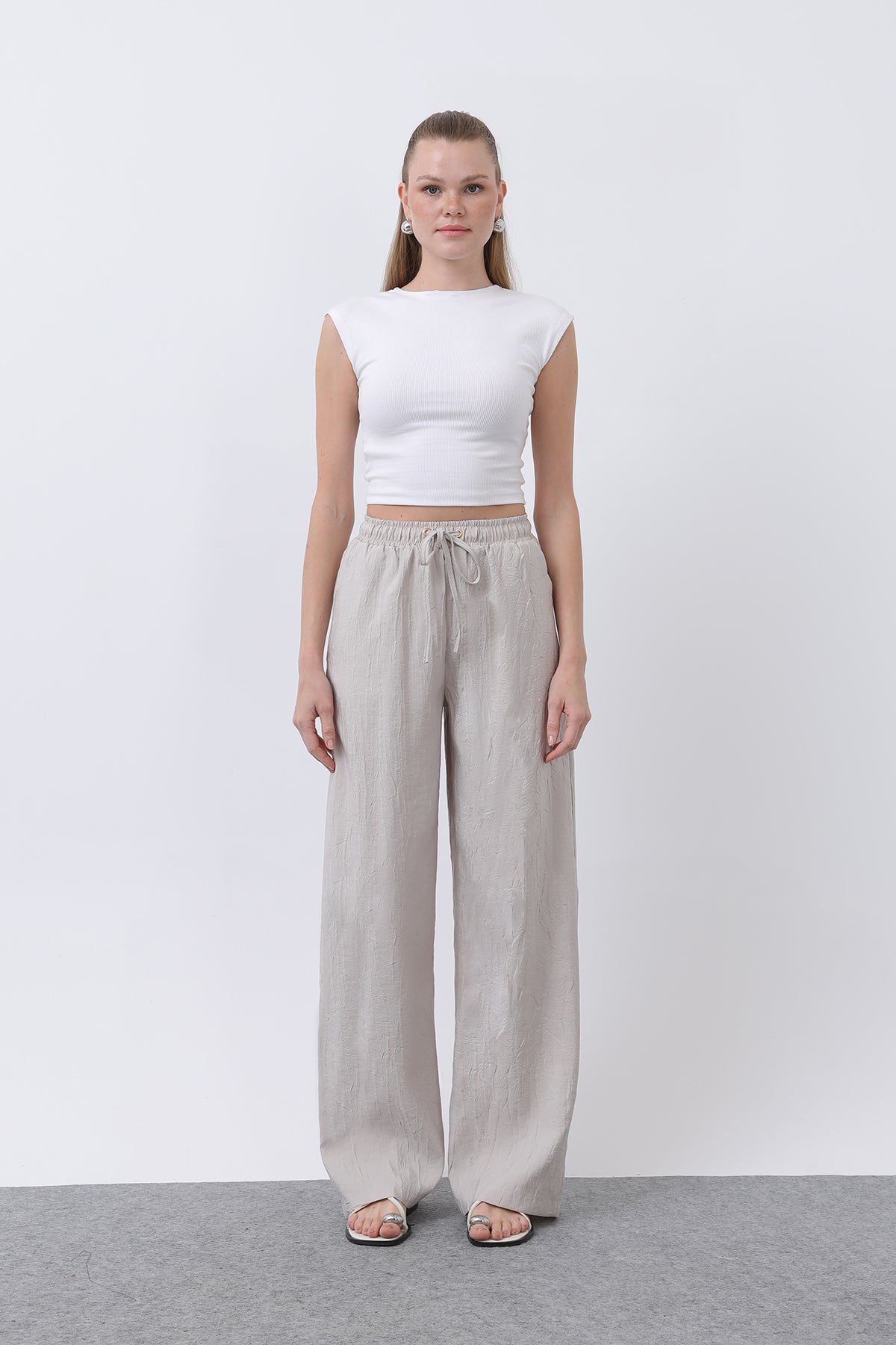 Kadın Belden Bağlamalı Pantolon - 32334PNT