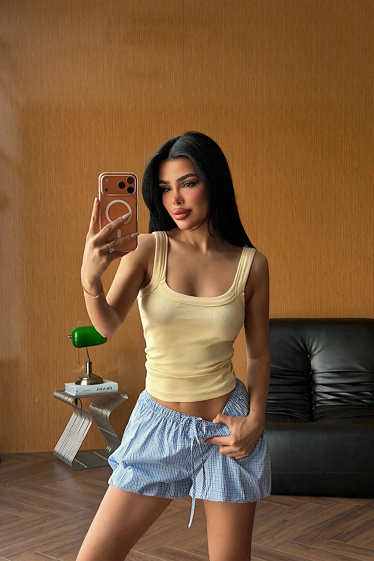 Sarı Basic Crop Top