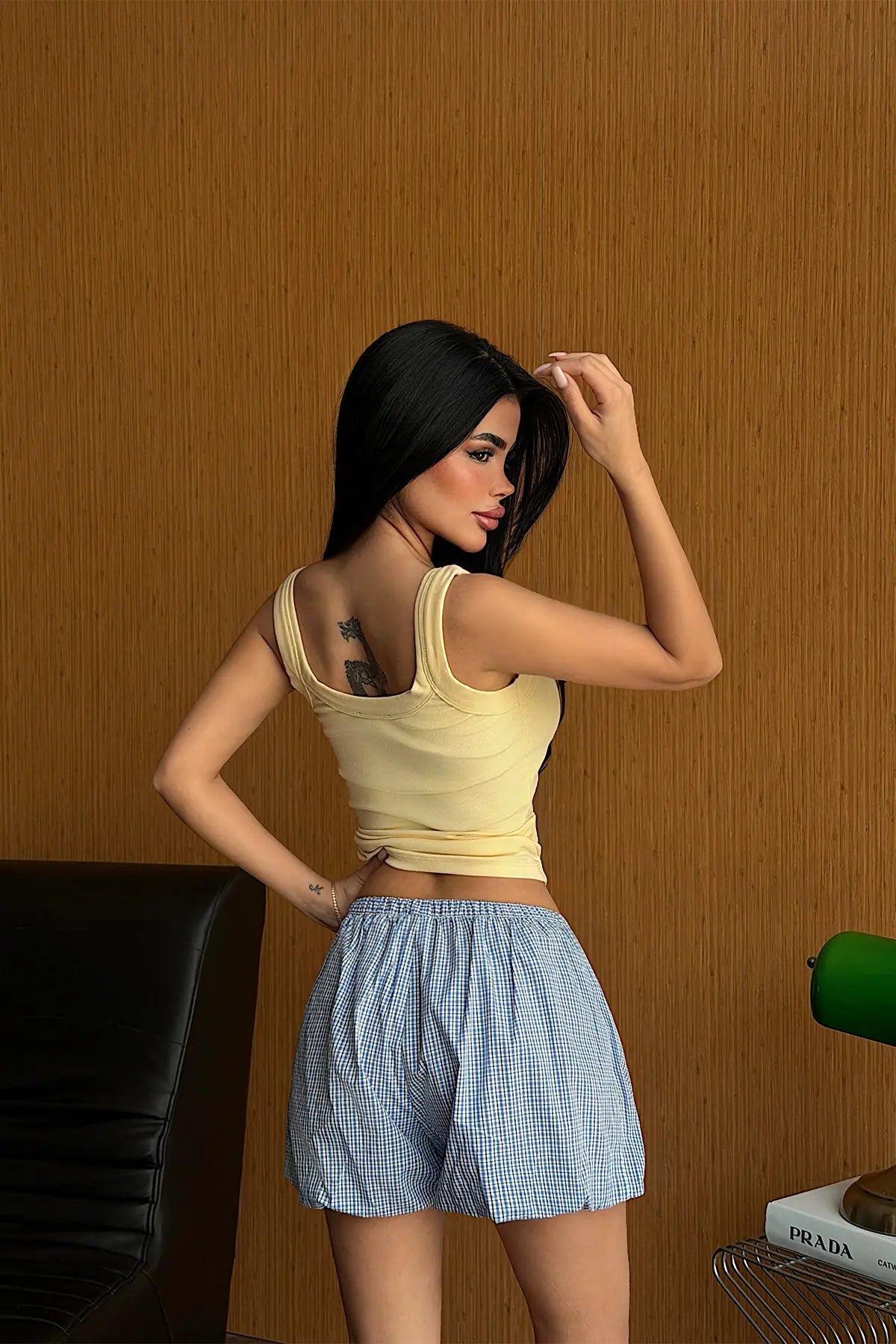 Sarı Basic Crop Top
