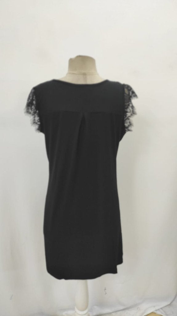 Women's Short Lace Sleeve Button-Front Viscose Dress, 32231