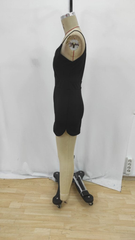 Women's Spaghetti Strap Crossover Neck Crepe Short Skirt Jumpsuit with Pocket Detail, Imported, 26898