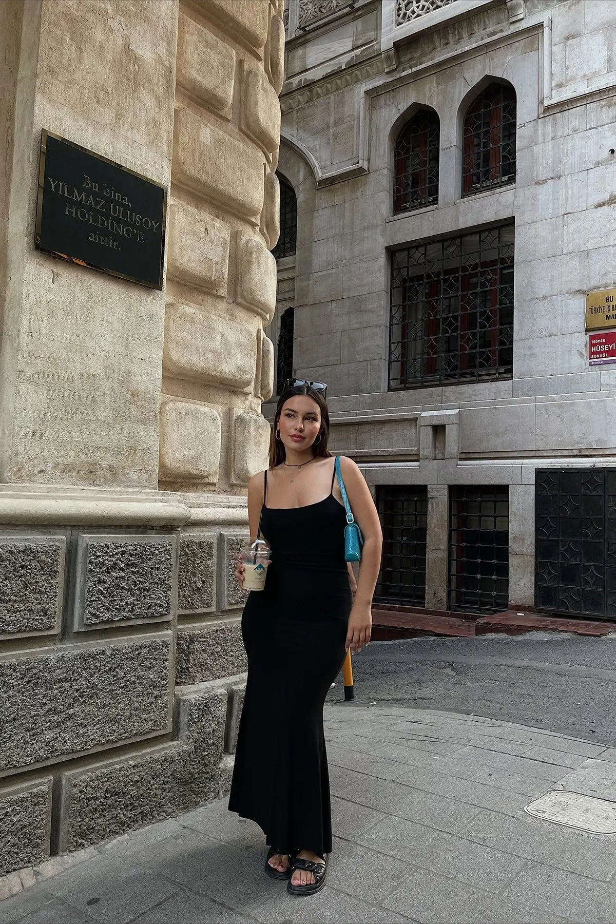 Melita Black Strappy Maxi Dress