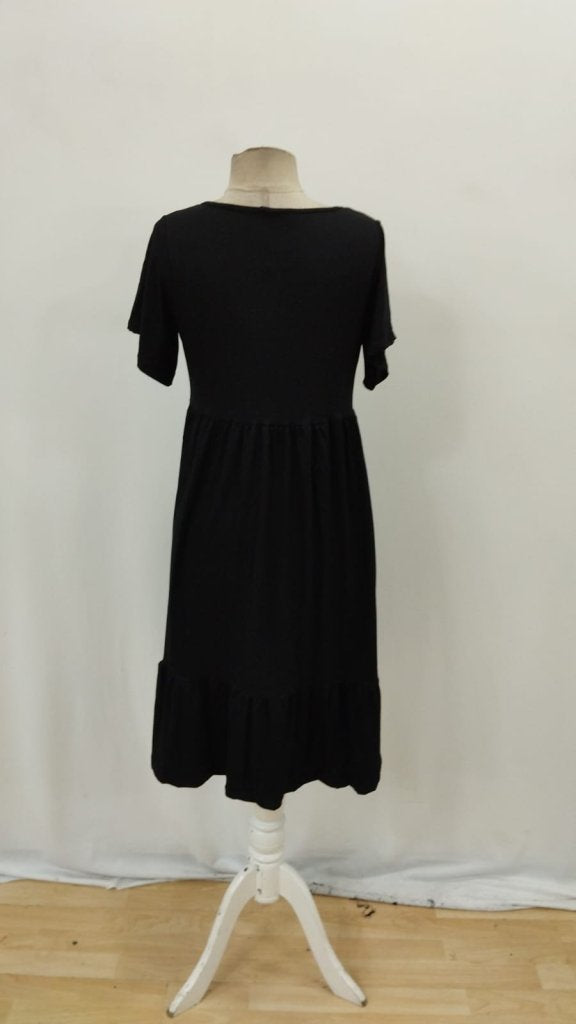 Women's Short Sleeve Collared Lace-up Button-Front Ruffle Patterned Supreme Dress, 26746