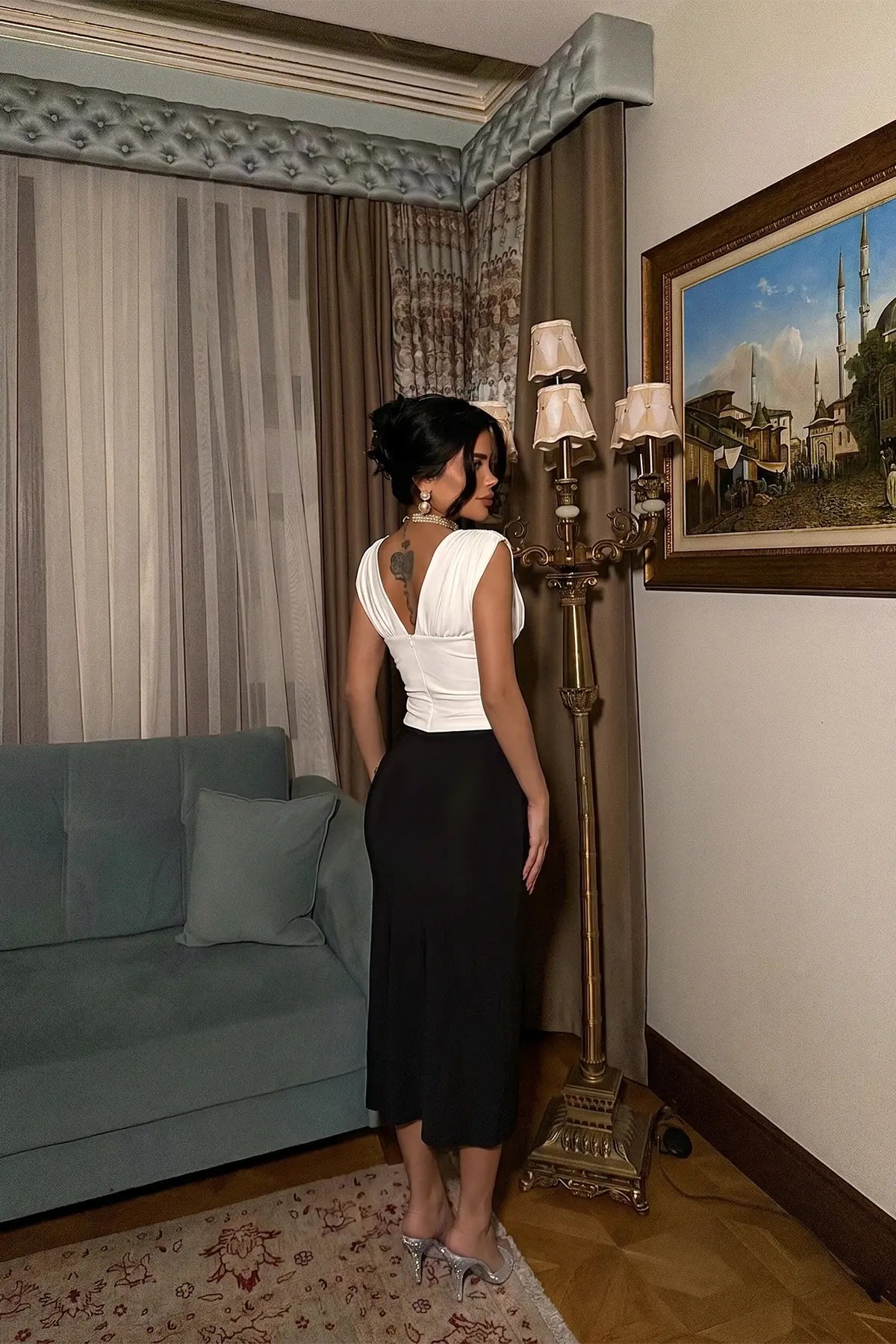Çift Renk Mini Elbise
