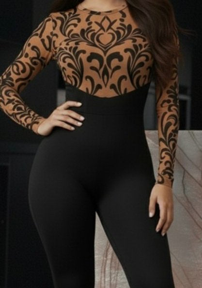 Women's Black Crepe Fabric Trousers, 30794