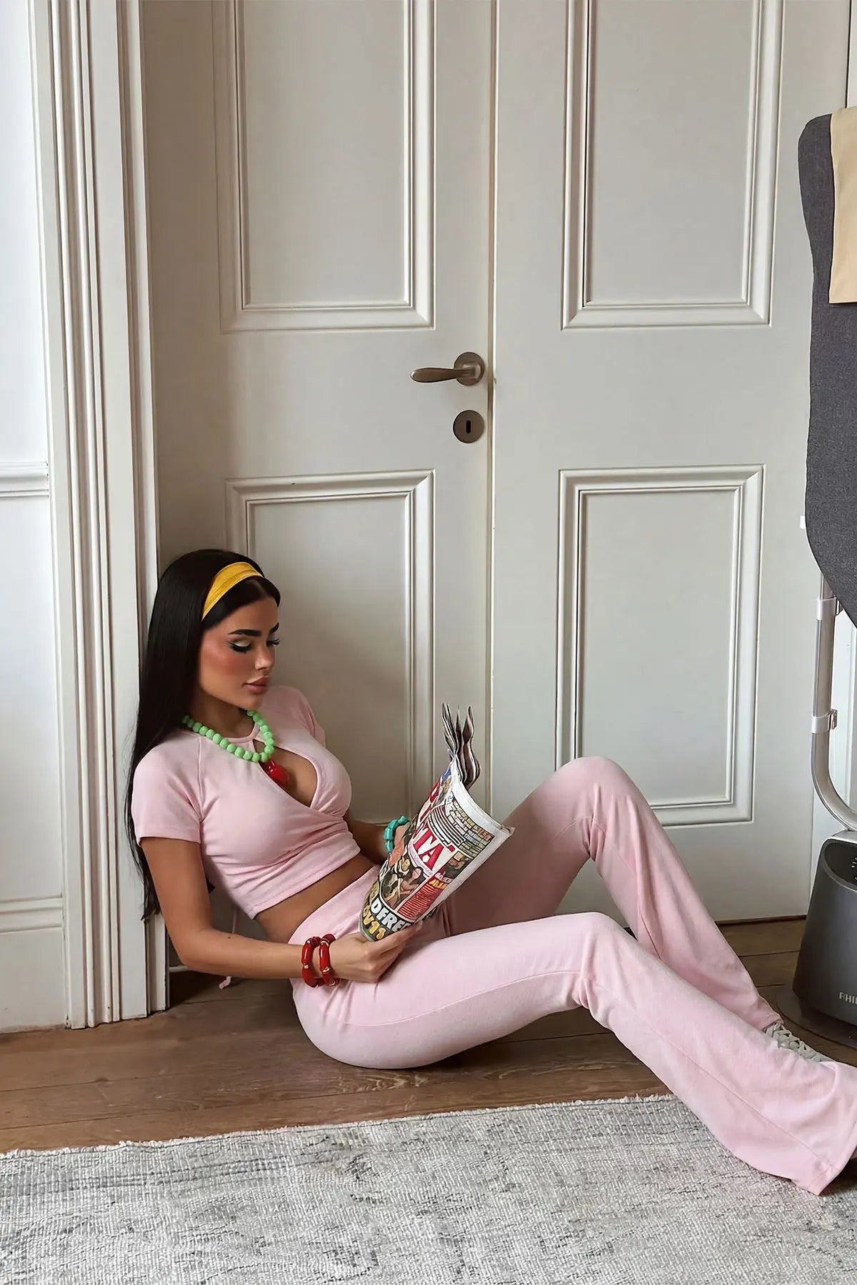 Pembe Önden Bağlamalı Takım