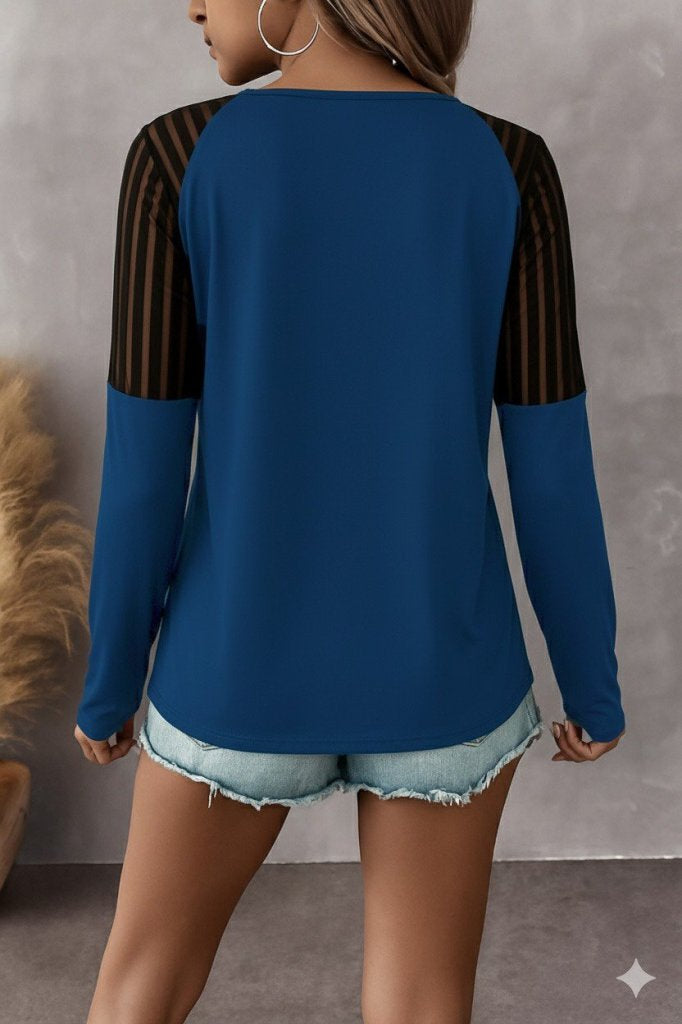 Women's Long Sleeve Collared Zippered Viscose Blouse, 28234