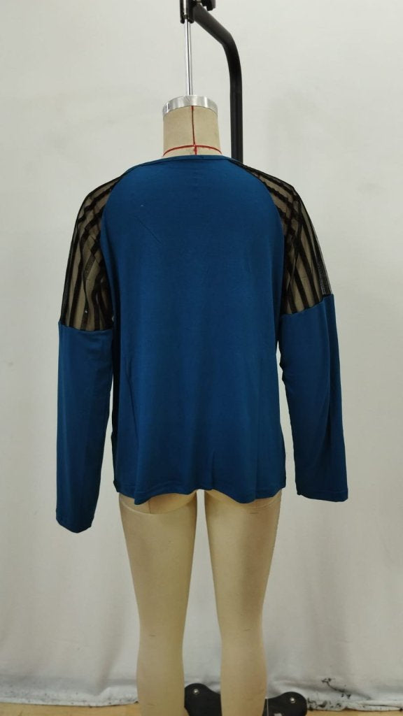 Women's Long Sleeve Collared Zippered Viscose Blouse, 28234