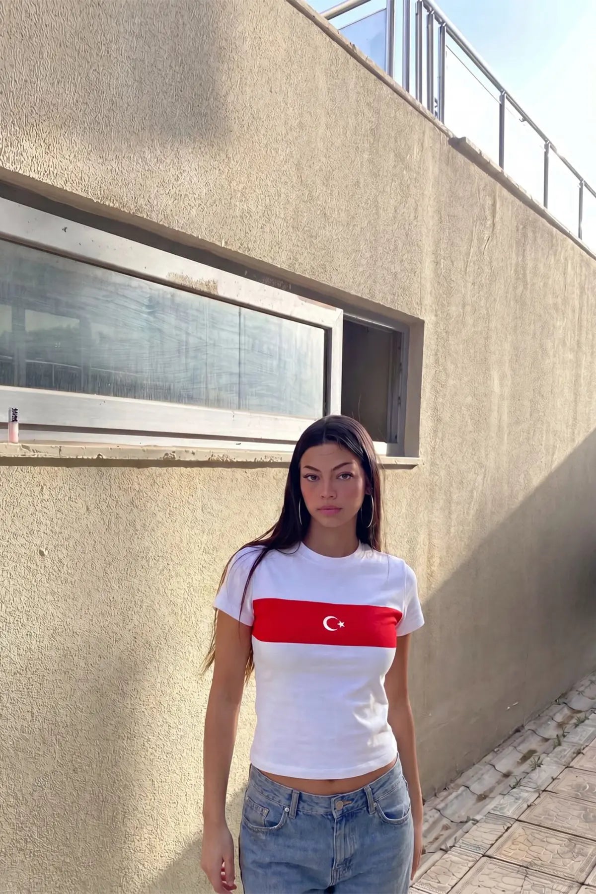 Beyaz Kalpten Ay Yıldız Tshirt
