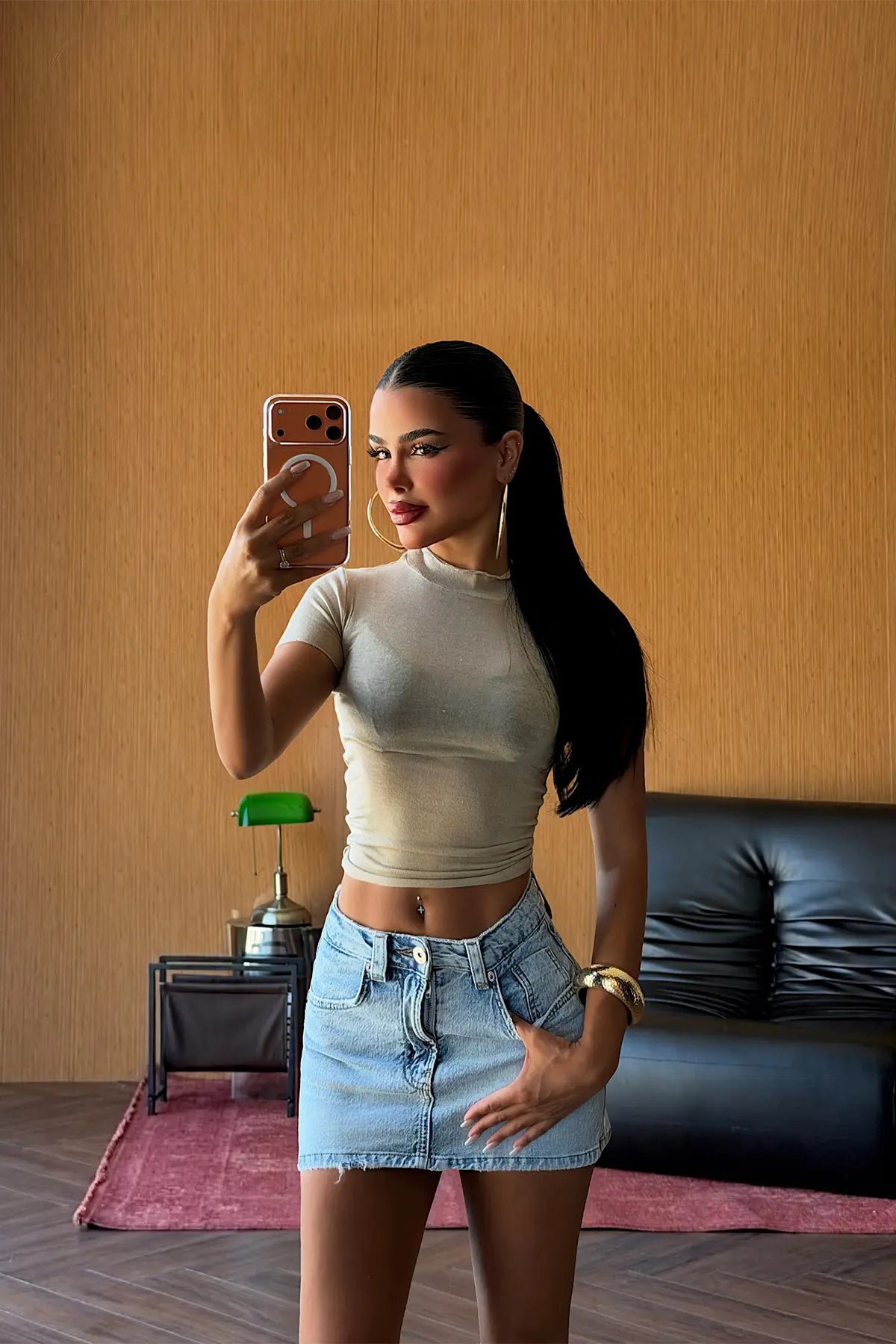 Bej Basic Crop Top