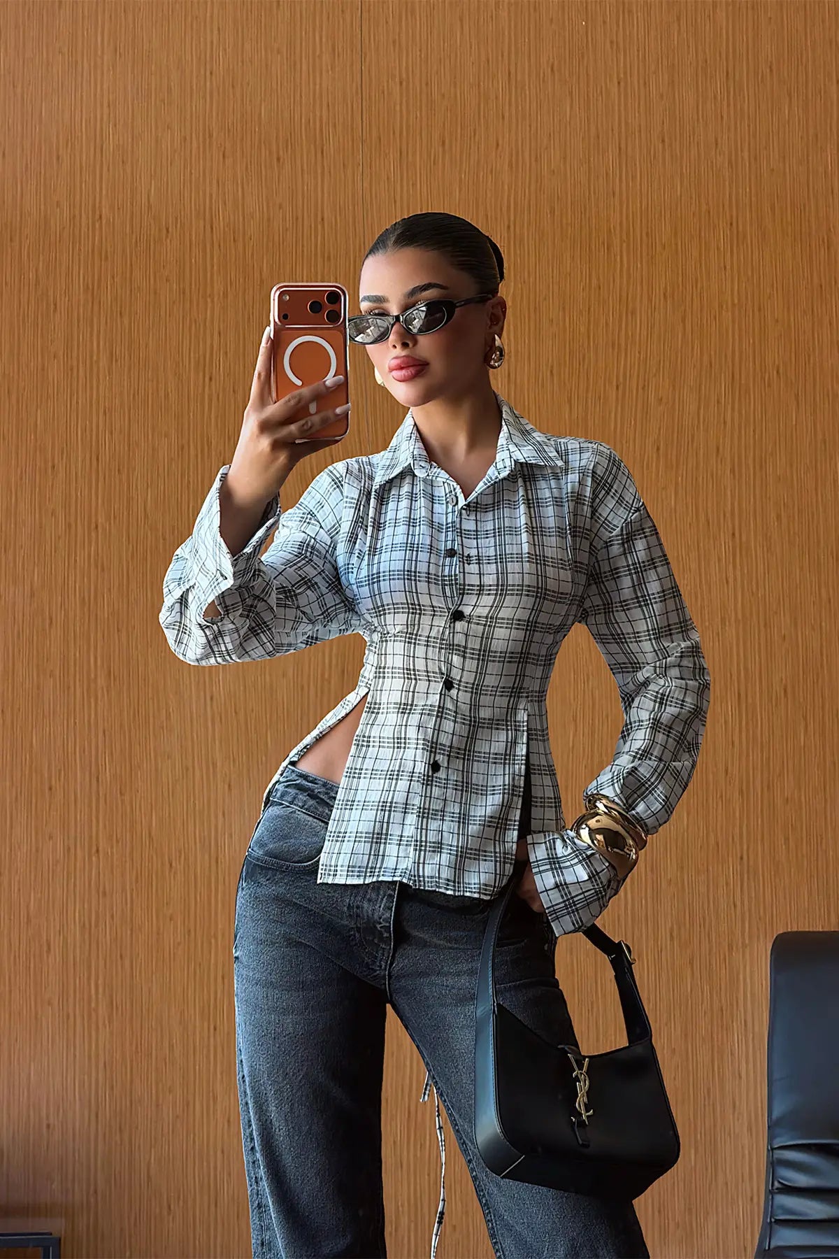 Beyaz Pötikareli Gömlek