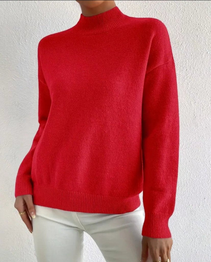 Women's Long Sleeve Turtleneck Knit Blouse, 29722