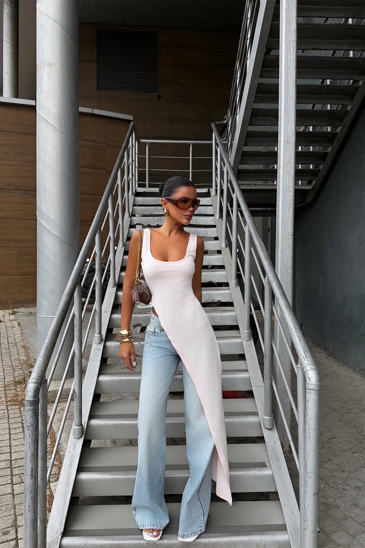 Pembe Basic Askılı Bluz