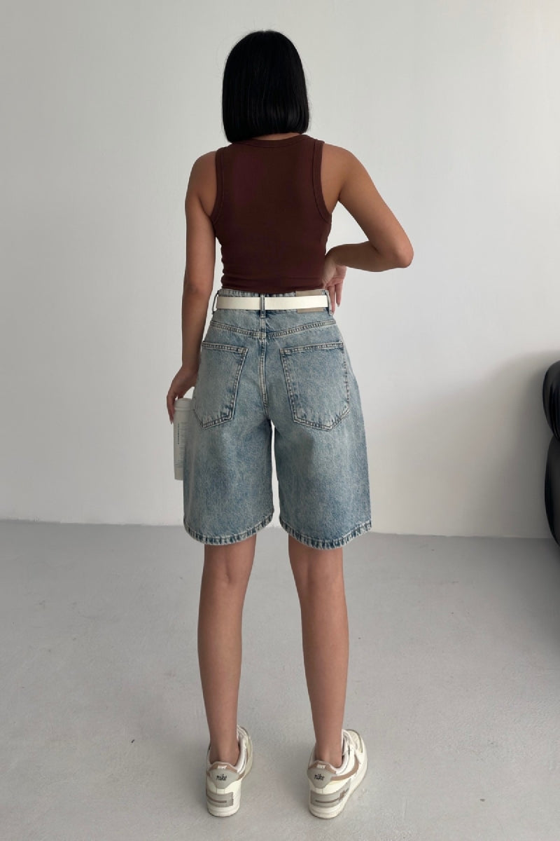 Orta Boy Kot Şort 2001 - Açık Mavi ve Tintli - (36-42-6-2) - 2