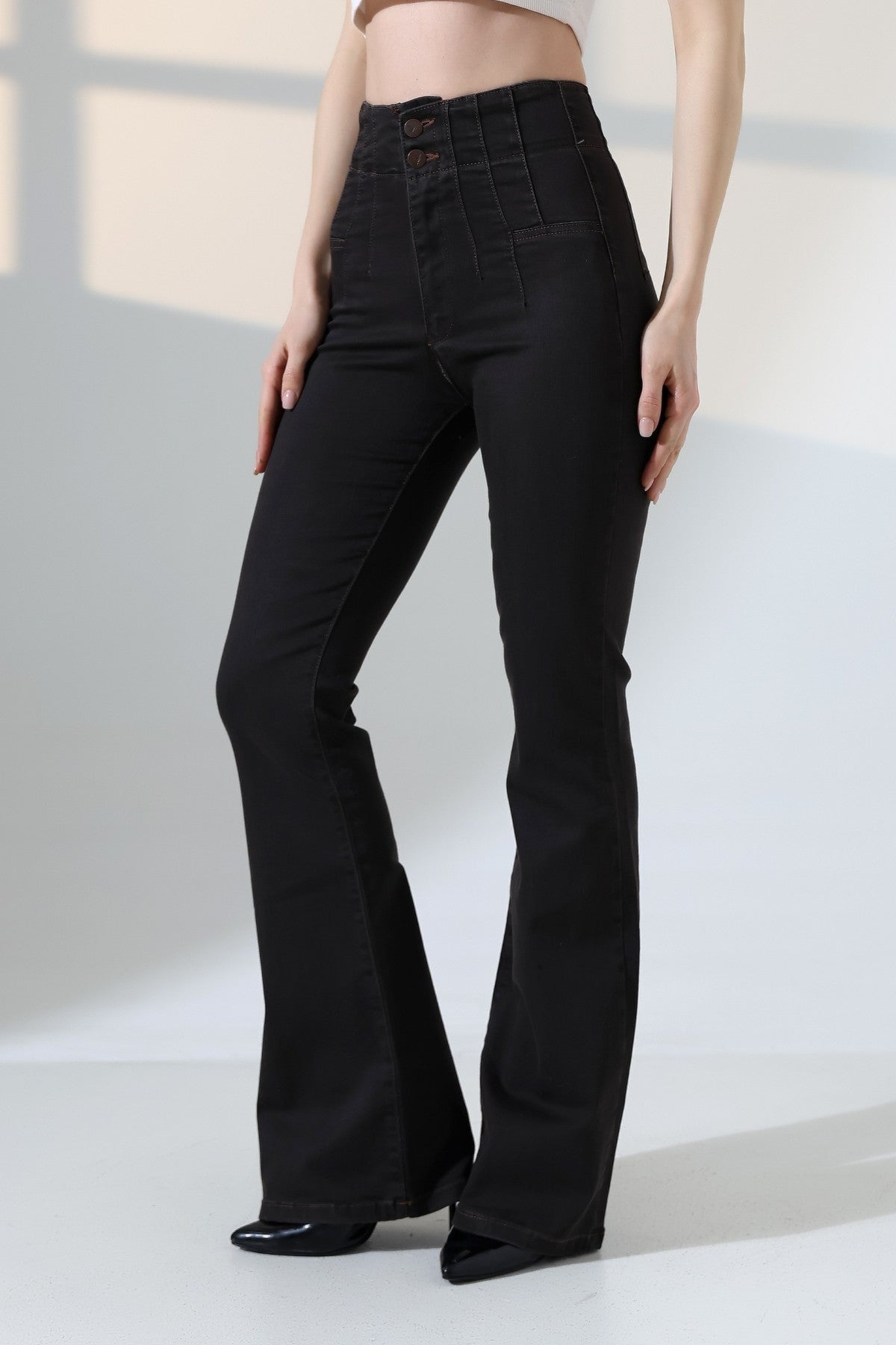 Pensli İspanyol Kot Pantolon 7021 - Antik Yeşil - (27-32) - 2