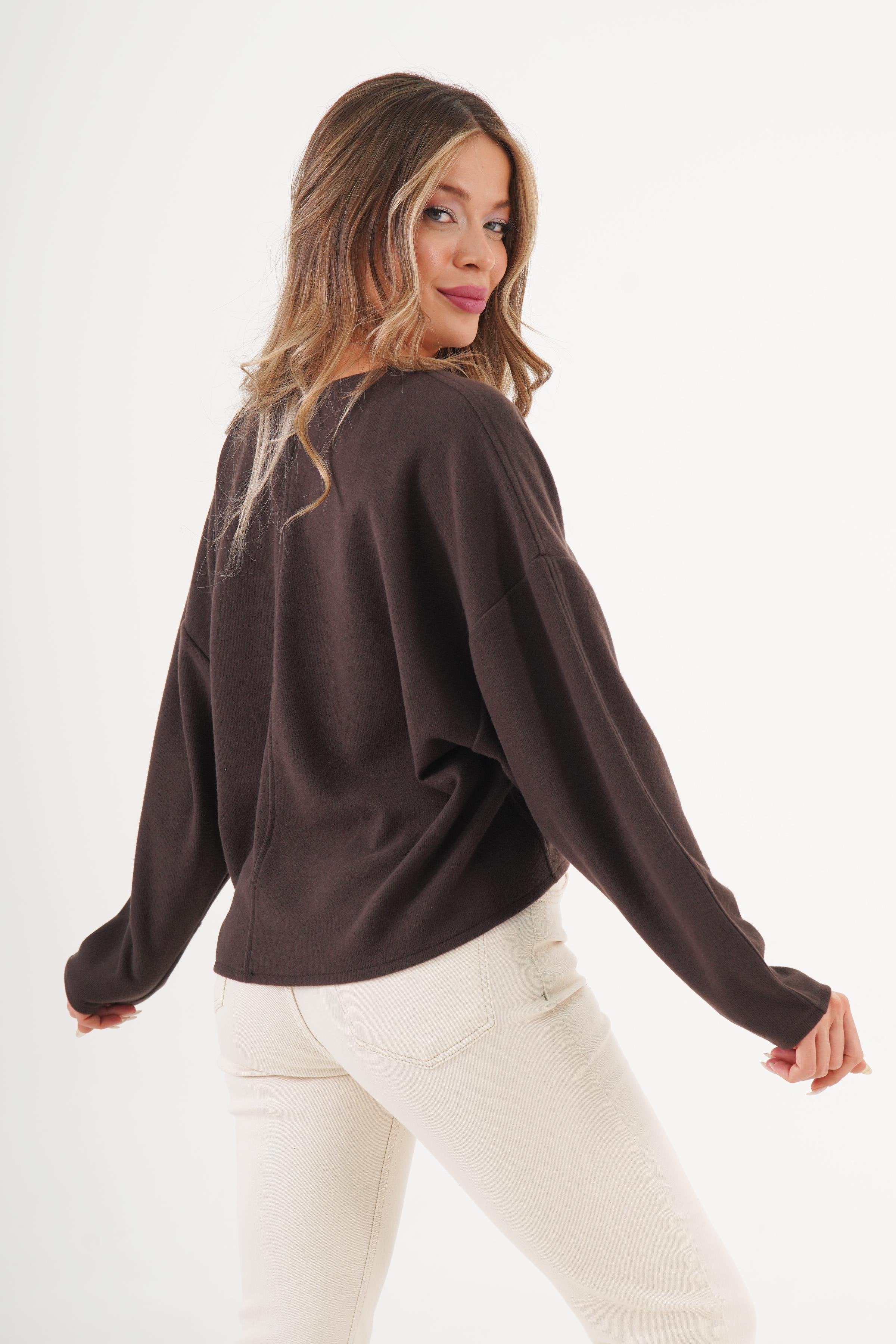 V Yaka Yarasa Model Trend Kahve Bluz