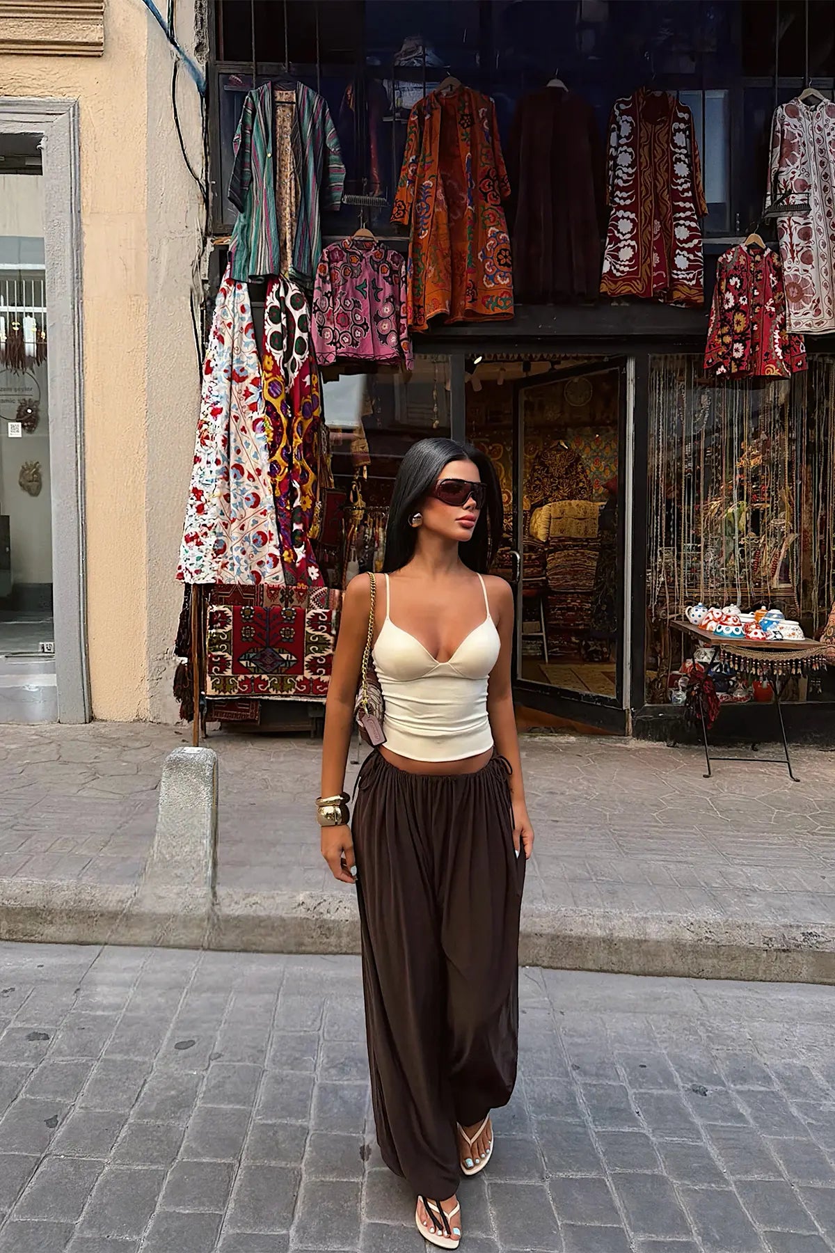 Acı Kahverengi Bağlamalı Pantolon