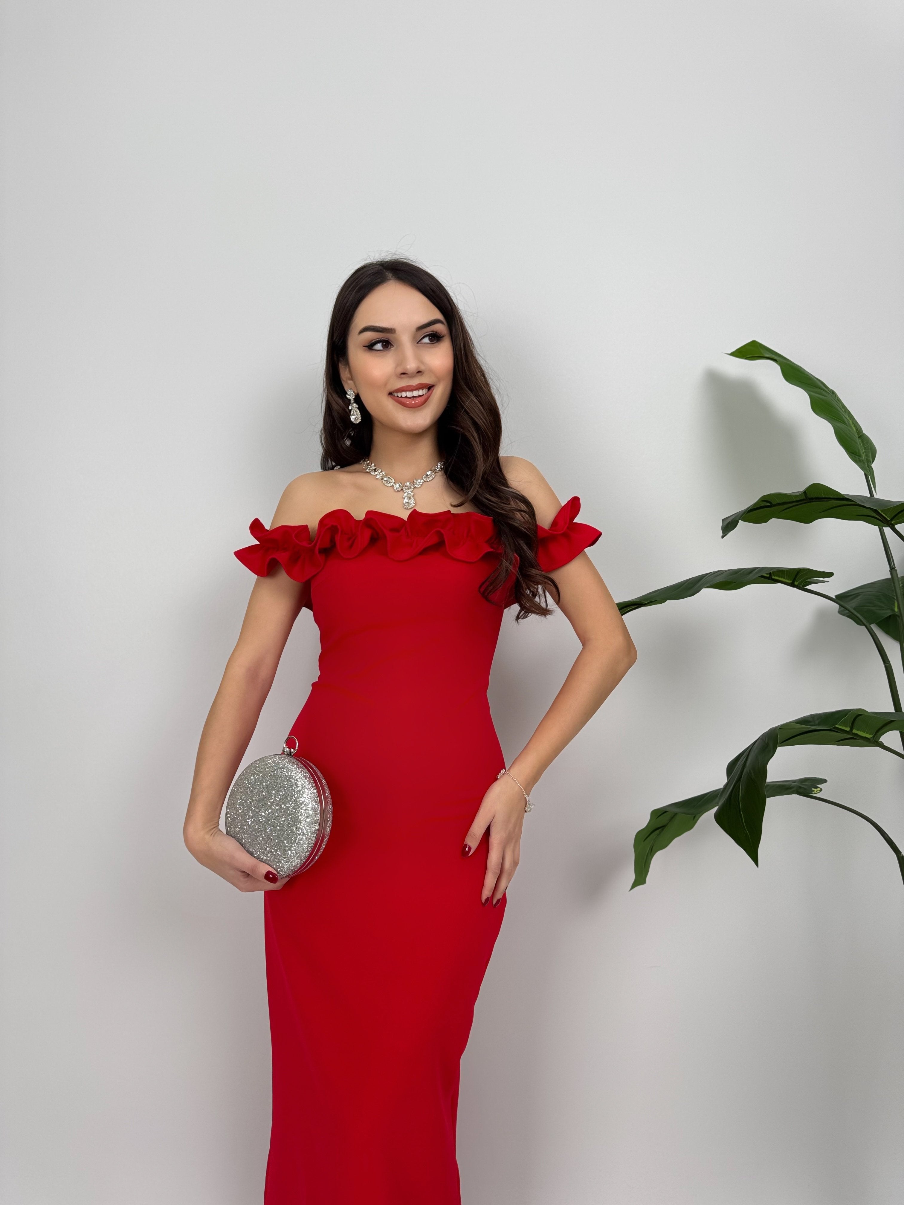 3021 GÖĞÜS BÜZGÜLÜ ELBİSE