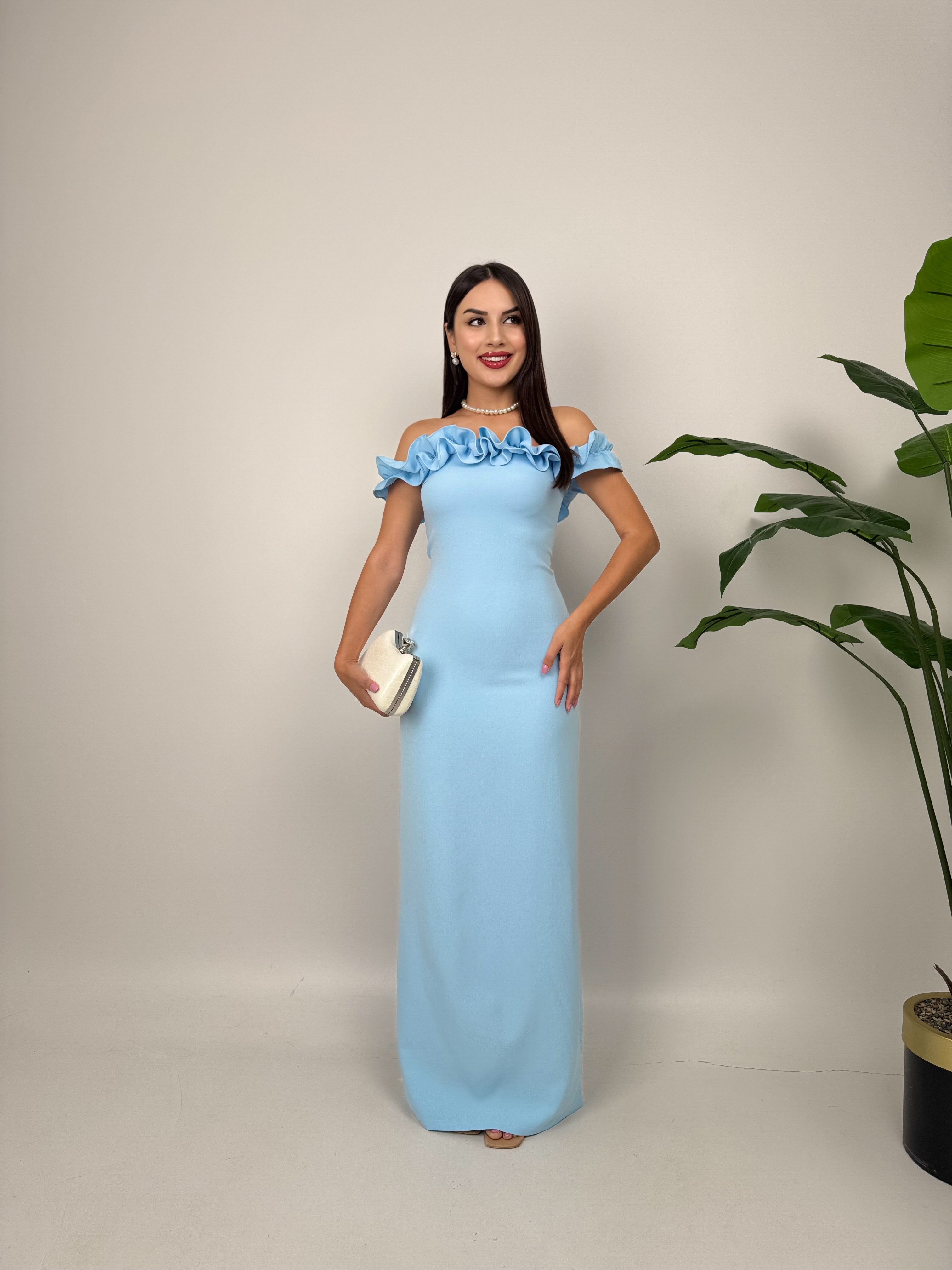 3021 GÖĞÜS BÜZGÜLÜ ELBİSE