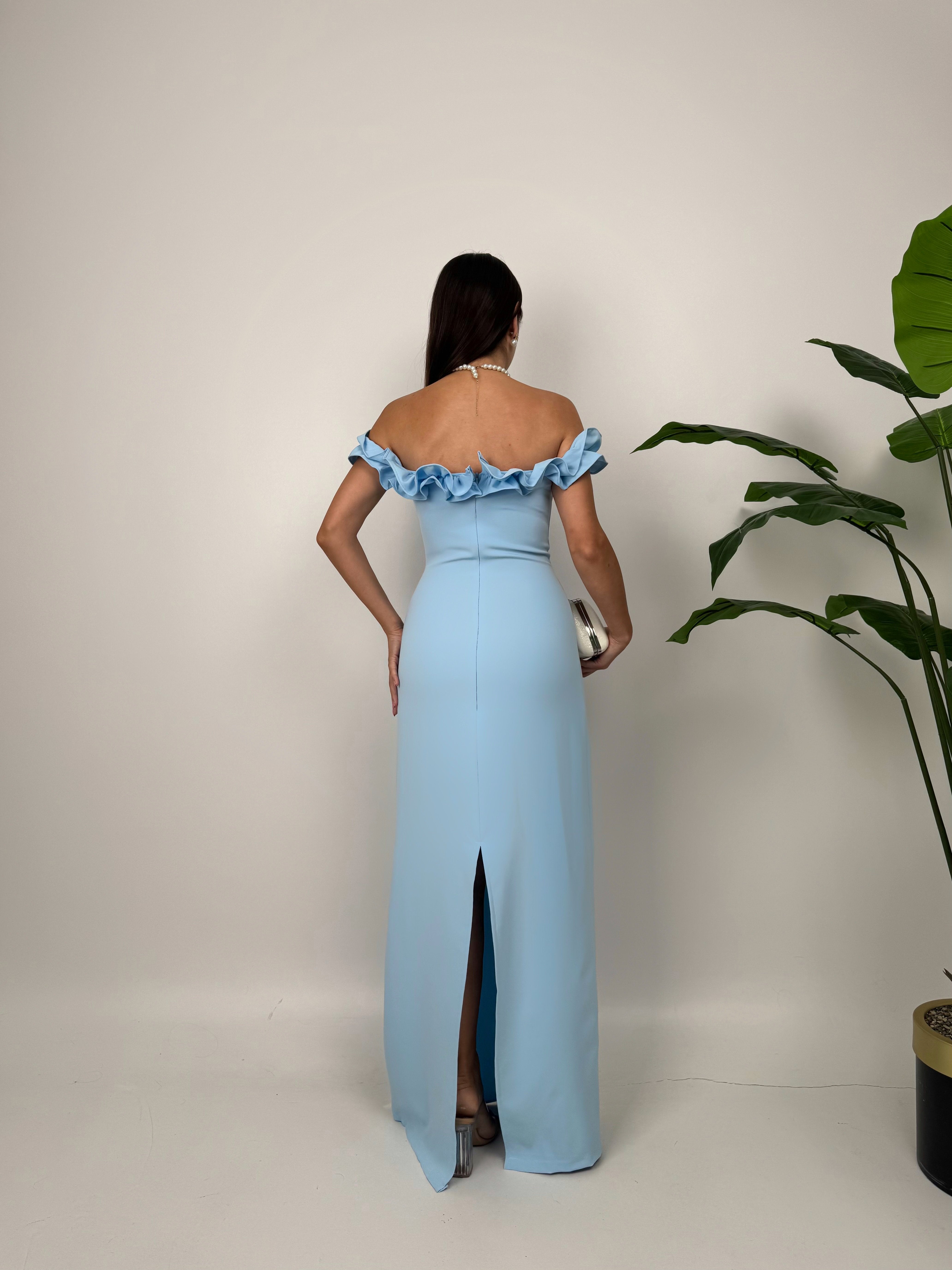 3021 GÖĞÜS BÜZGÜLÜ ELBİSE