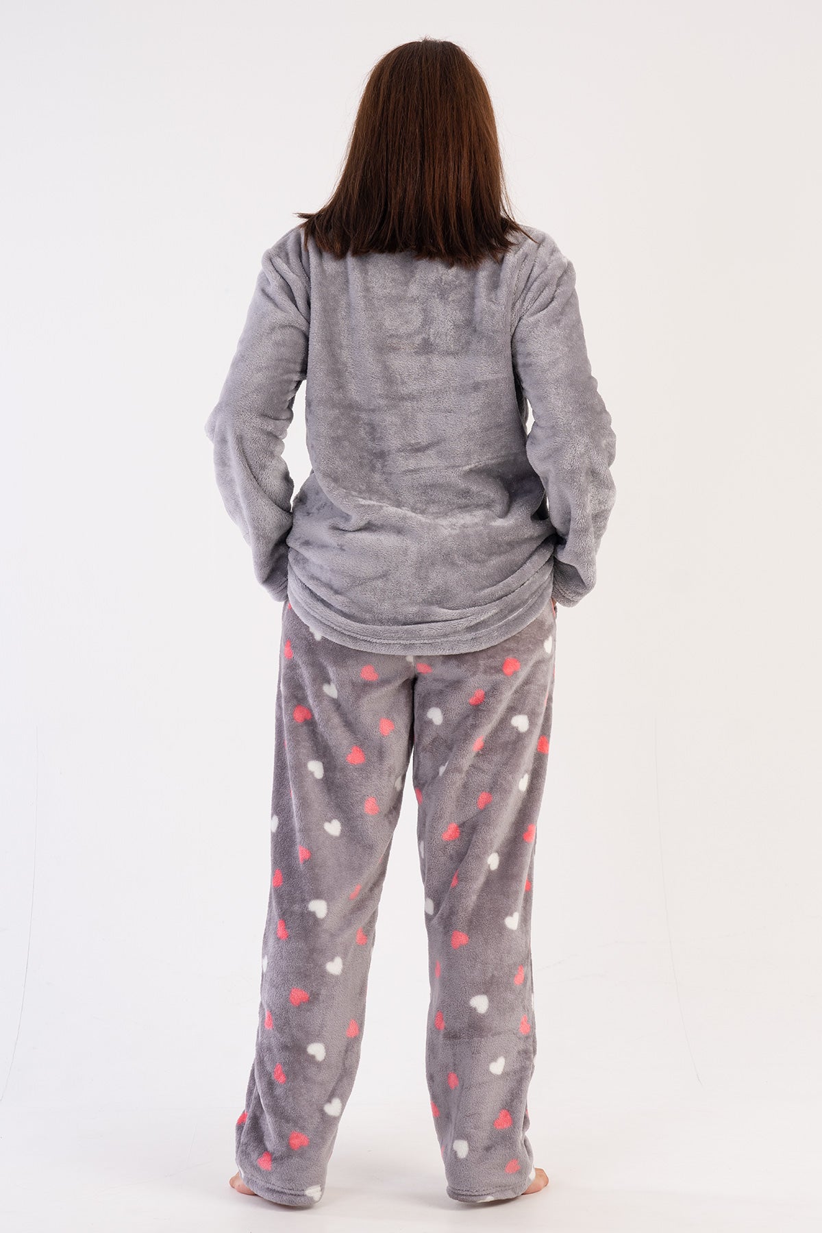 KADIN SOFT XXL O YAKA UZUN KOL ETEGI OVAL CEPLI PIJAMA TAKIM